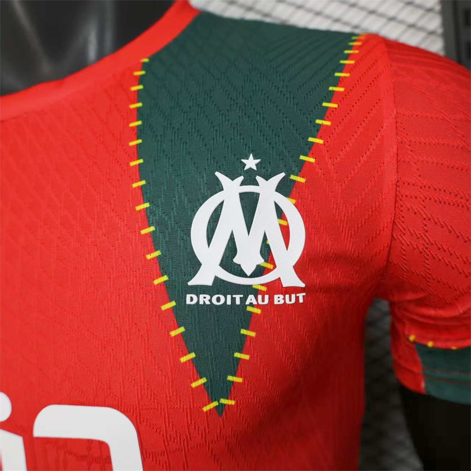 AlphaJersey-Marseille 25-26 Dark Green And Red Jersey -Player Version