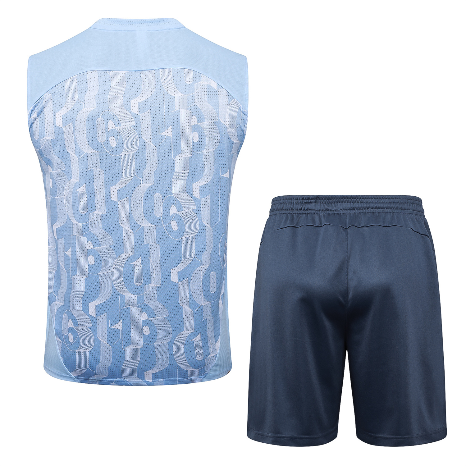 AlphaJersey-Manchester City 25-26 Vest Training Set - Sky Blue Vest and Deep Blue Shorts