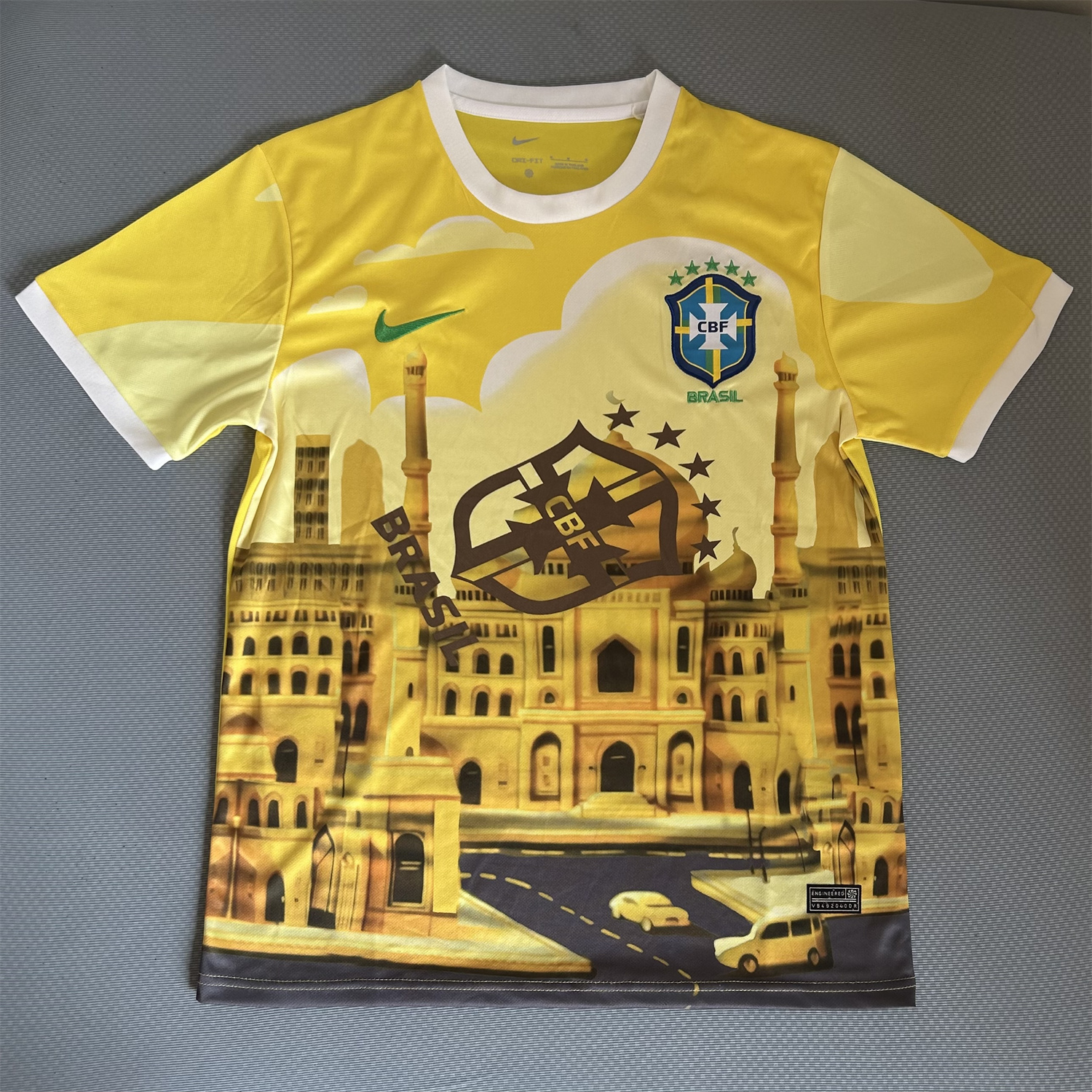 AlphaJersey-Brazil 2025-26 Church Silhouette Yellow Jersey - Fans Version