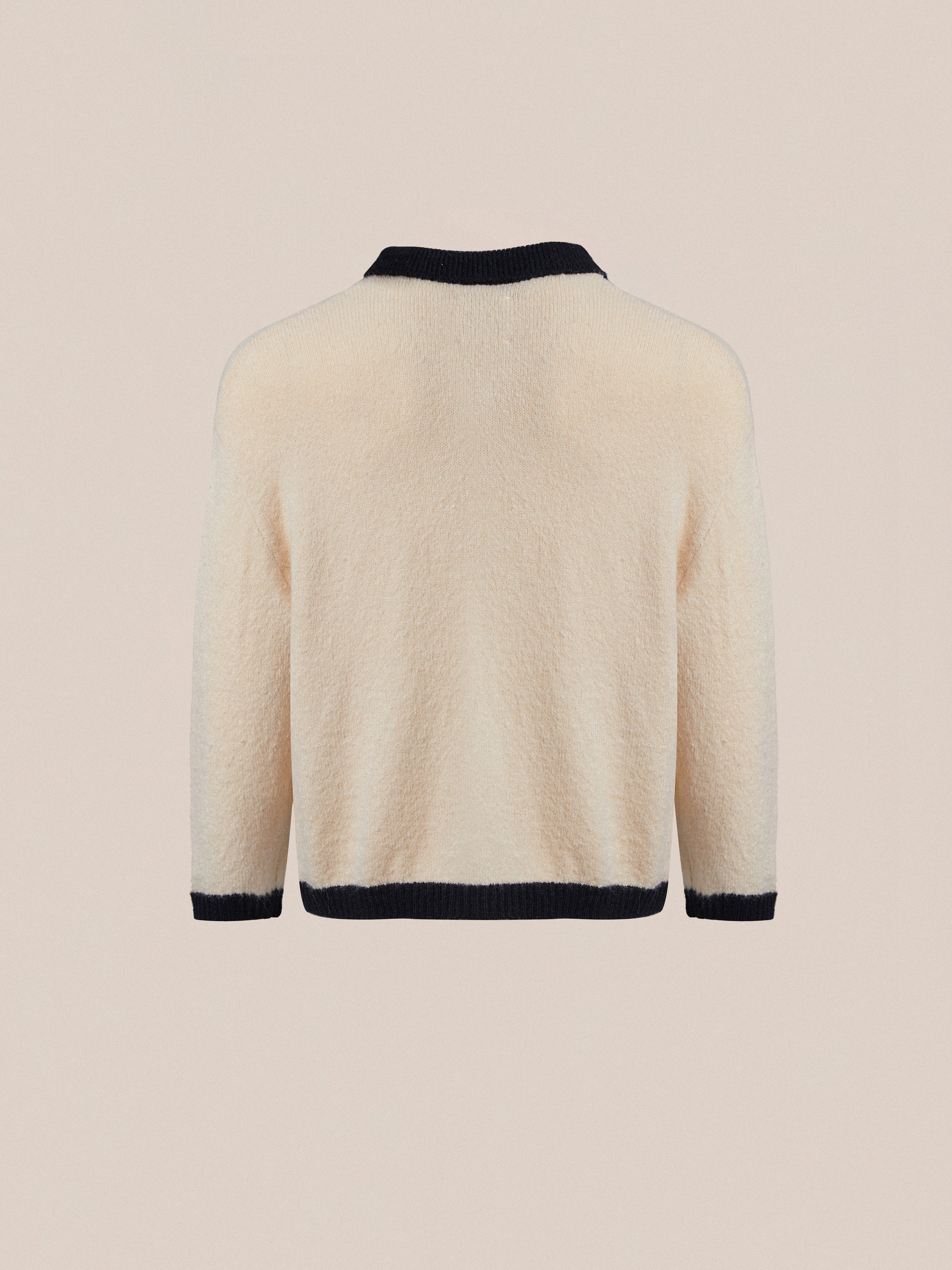 Sima Contrast Collar Knitted Cardigan | Modern Menswear by yycbvcnbmmnbm