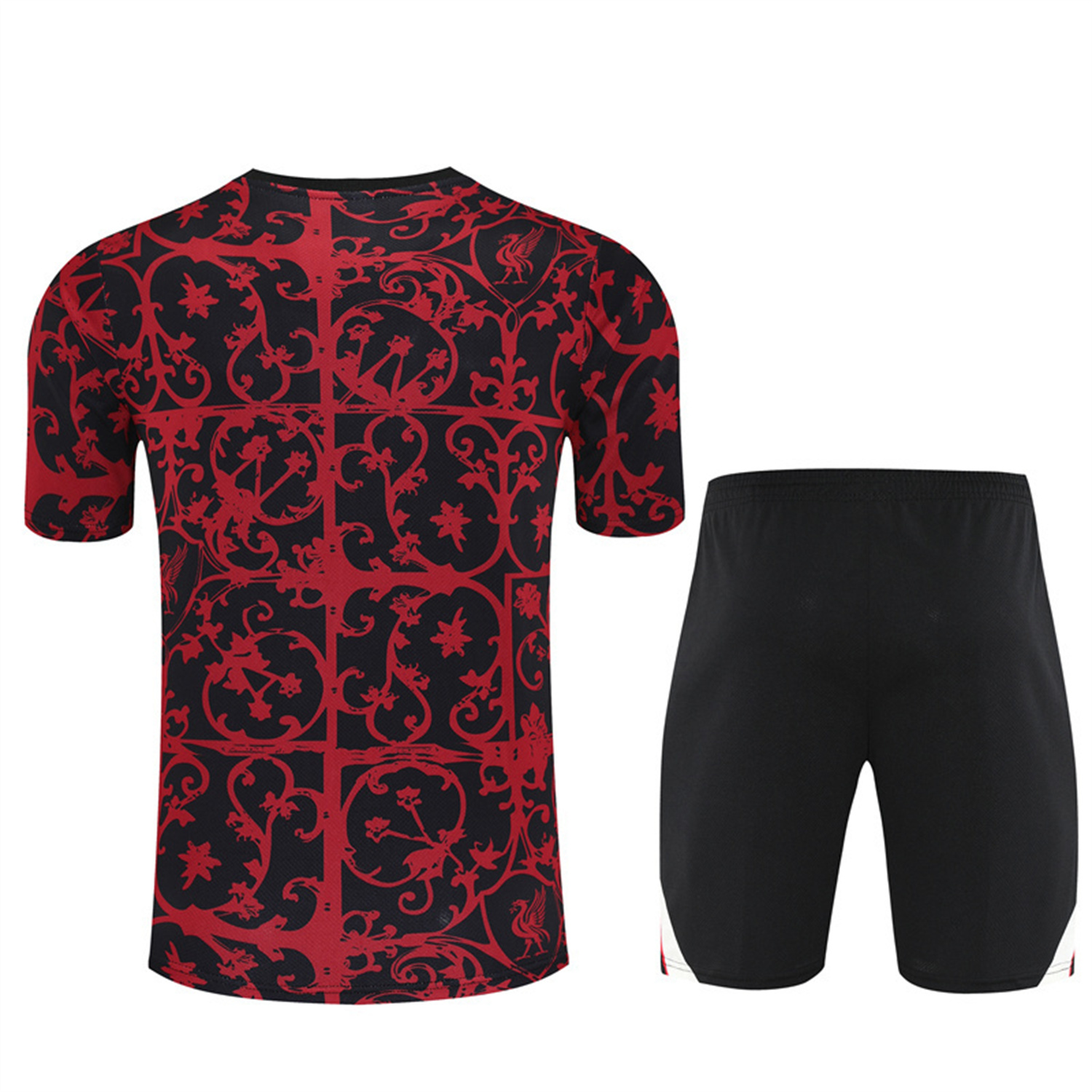 AlphaJersey-Liver.pool 25-26 Short-Sleeve Training Set - Red Camouflage Top & Black Shorts
