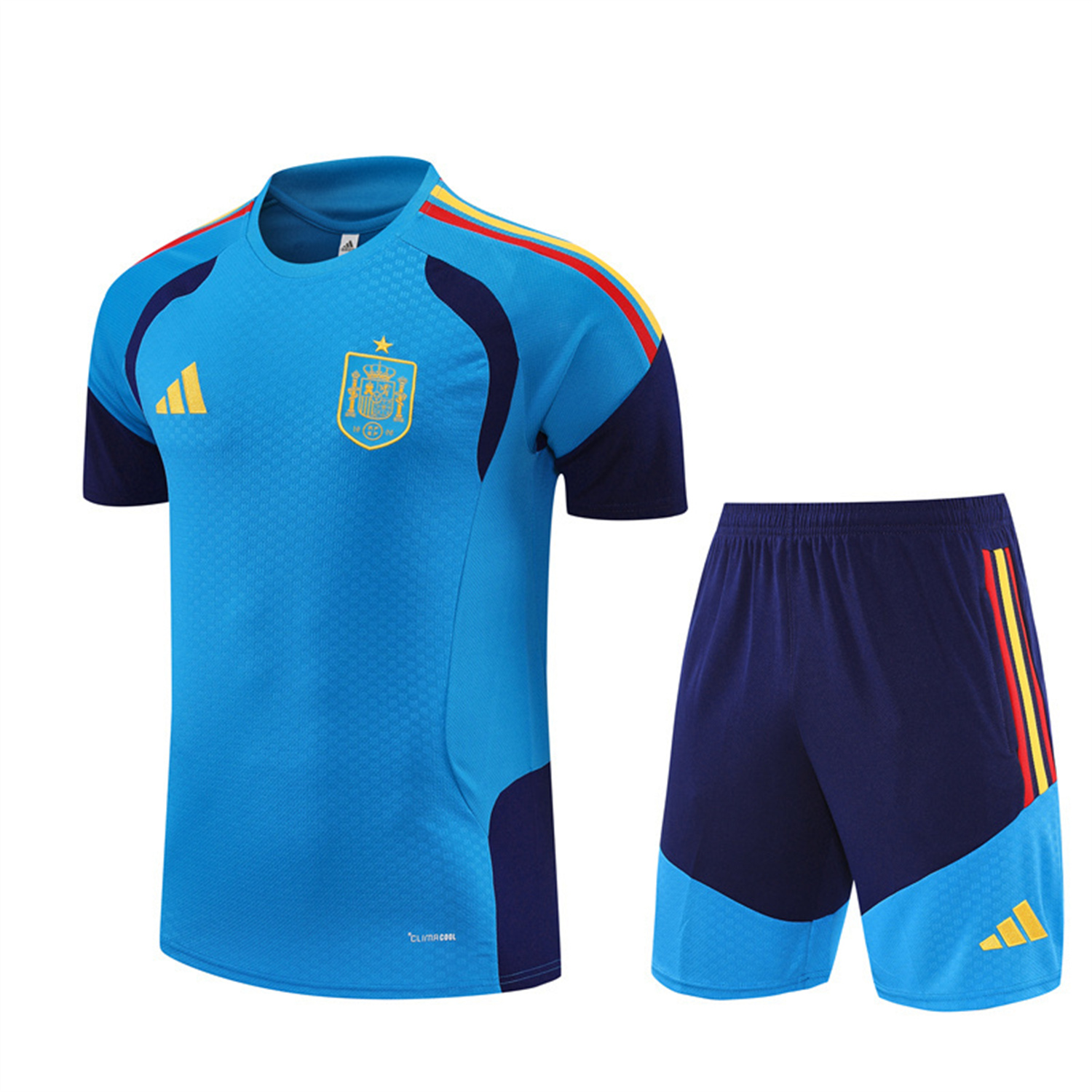 AlphaJersey-Spain 2026 Short-Sleeve Training Set - Lake Blue Top & Shorts
