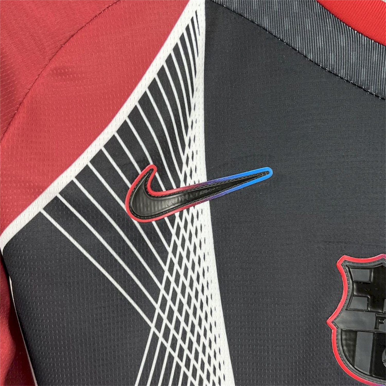 AlphaJersey-Barcelona 25-26 T90 Red Black Gradient and White Lines Special Jersey - Fans Version