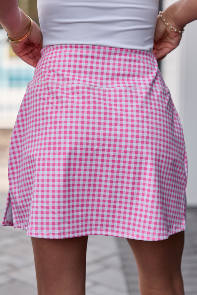 Active State Rose Gingham Pink Active Skirt SALE | Elegant Women's Fashion by coolavocek