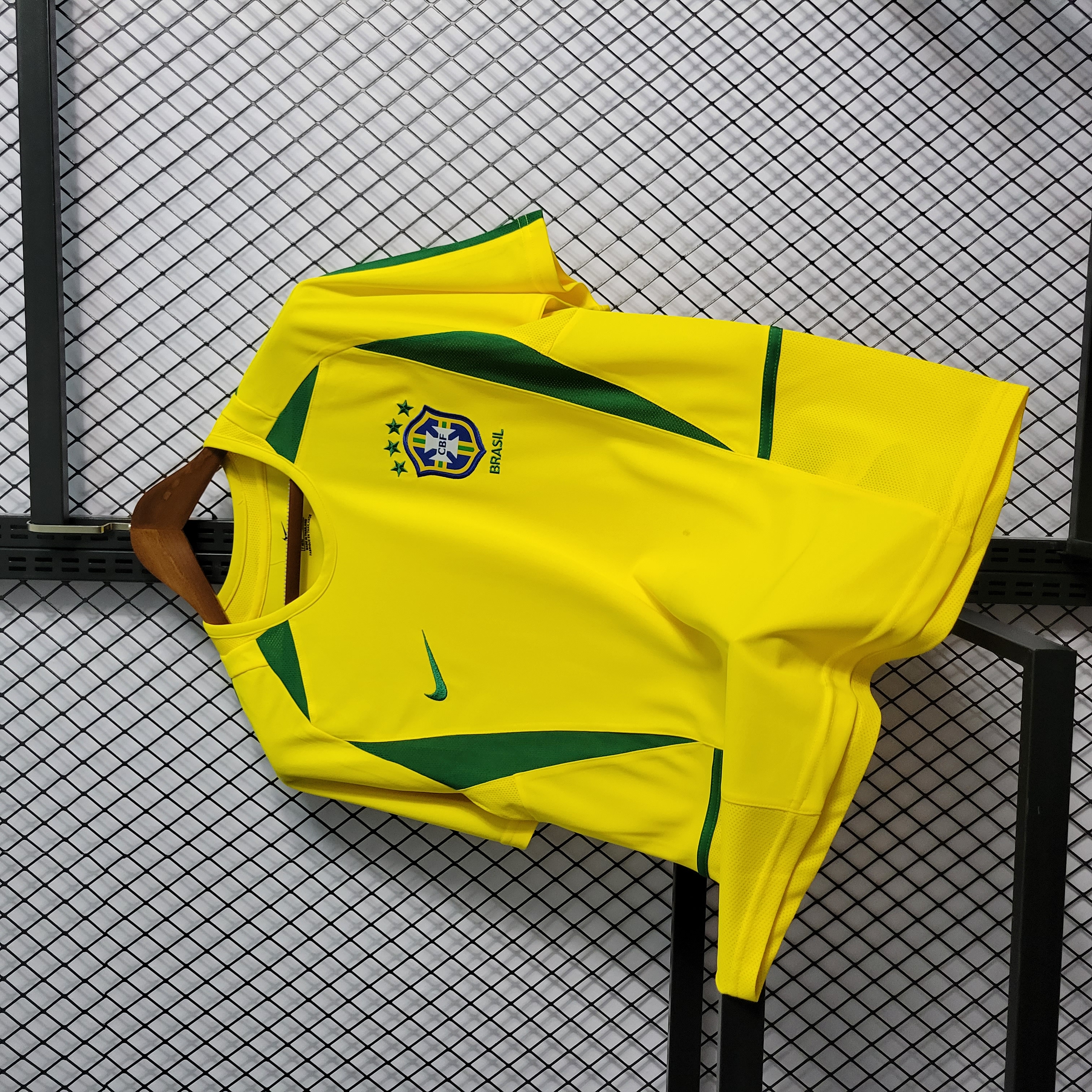 AlphaJersey-Retro Brazil 2002 Home Stadium Jersey