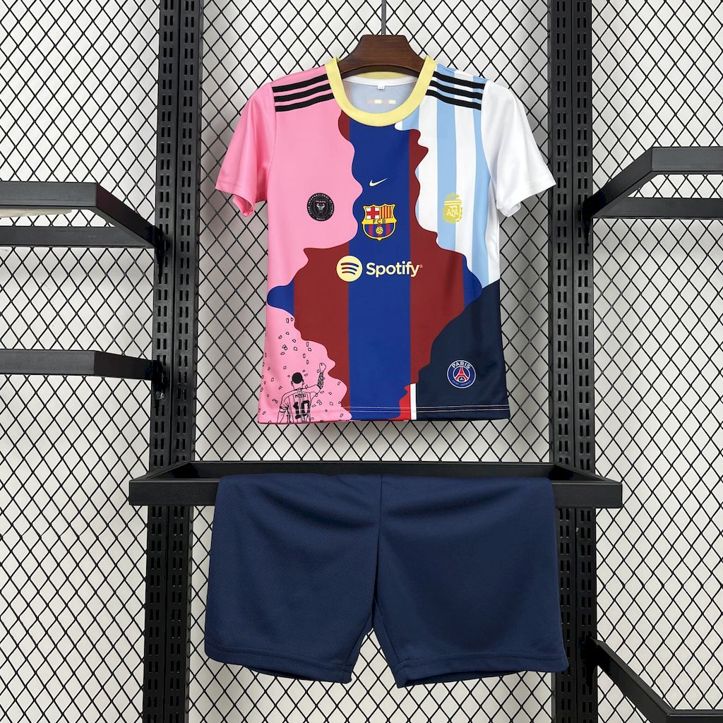 AlphaJersey-Messi Career Commemorative Kids Kit with Messi #10 - Barcelona Argentina Paris Saint-Germain PSG INT M.A.M