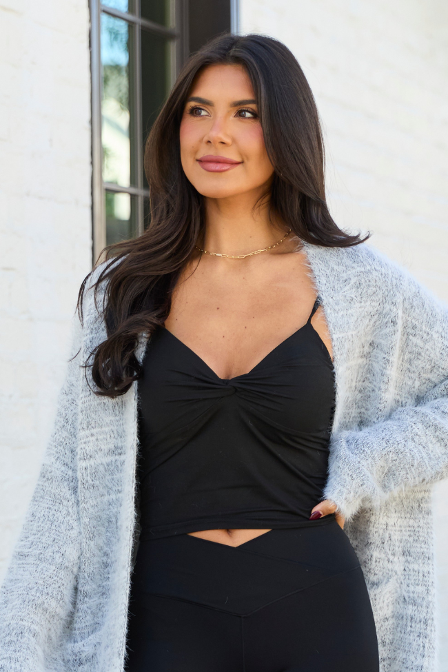 Talia Black Twist Front Tank | Elegant Women's Fashion by coolavocek