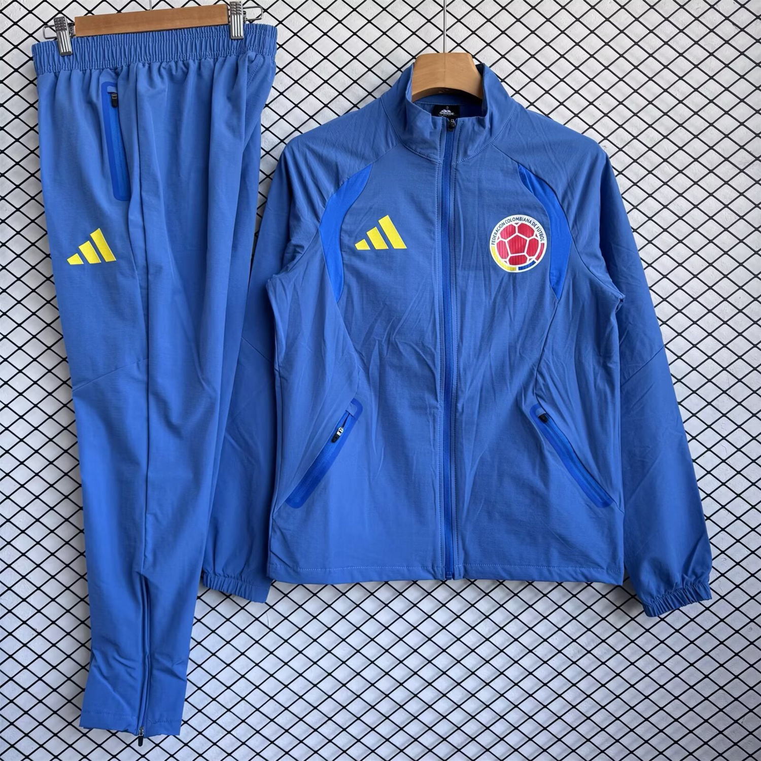 AlphaJersey-Colombia 2026 Windbreaker Training Set - Ocean Blue Top and Pants
