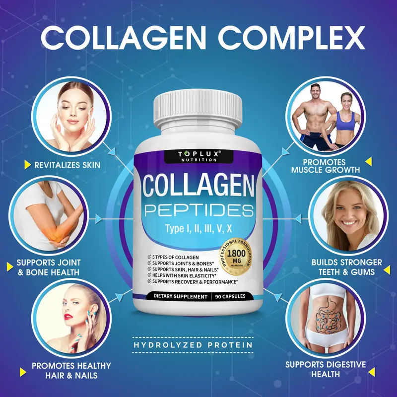 Toplux Nutrition Collagen Peptides 5 Types Complex 1800mg 
