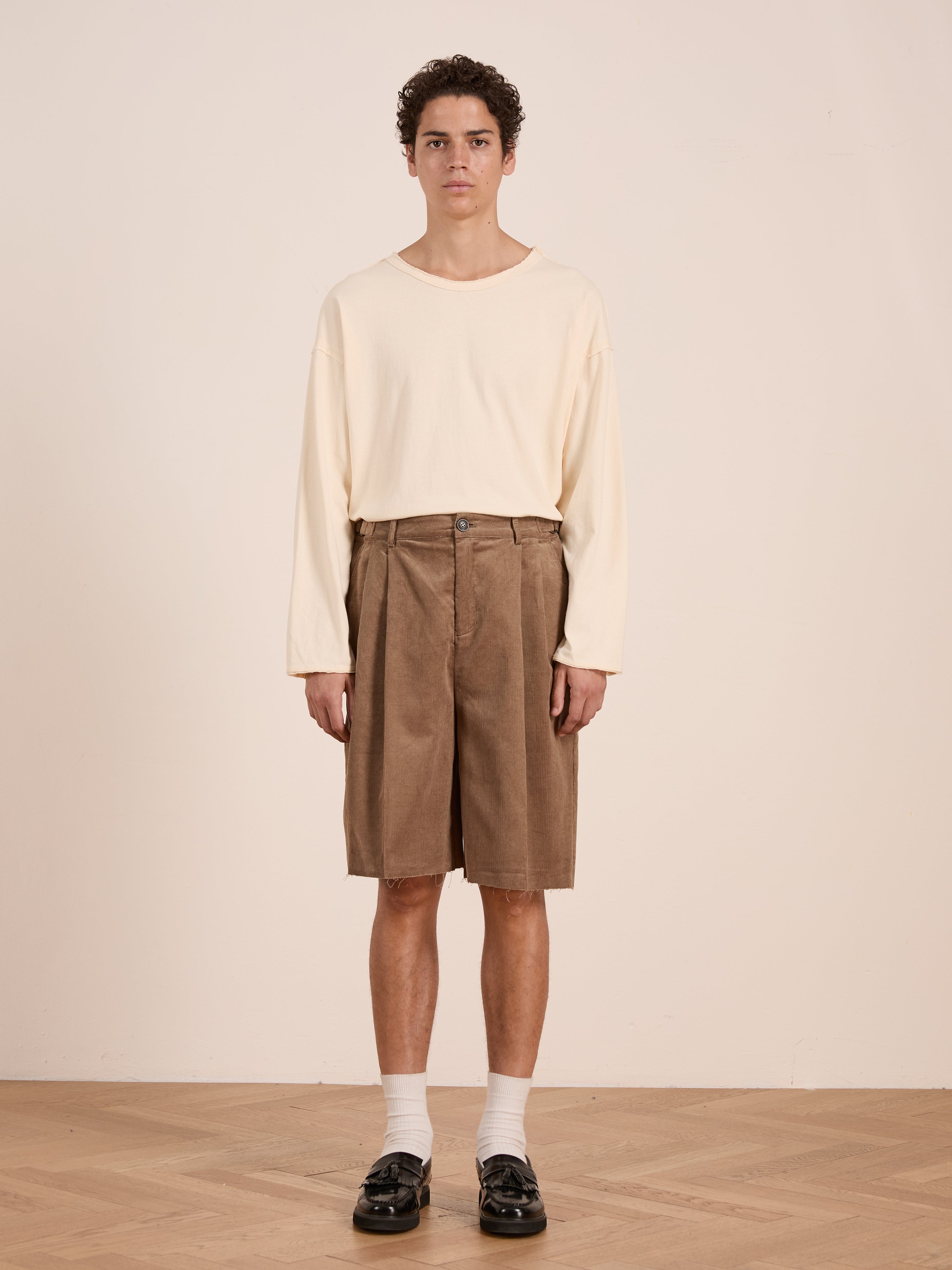 Corduroy Pleated Trouser Shorts | Modern Menswear by yycbvcnbmmnbm