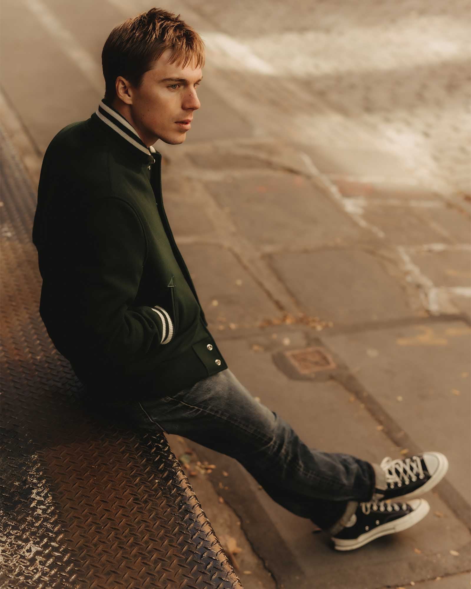 The Golden Bear Snap Bomber in Ivy Wool | Modern Menswear by yycbvcnbmmnbm