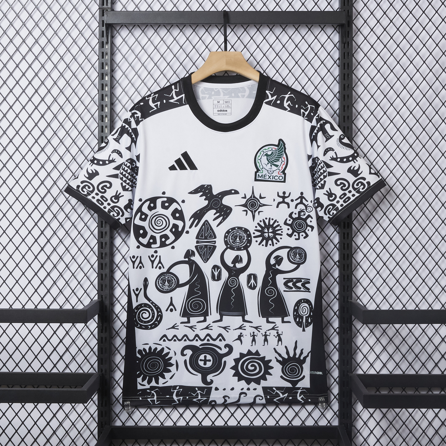 AlphaJersey-Mexico 25-26 Mayan Cvilization Black And White Special Jersey - Fans Version