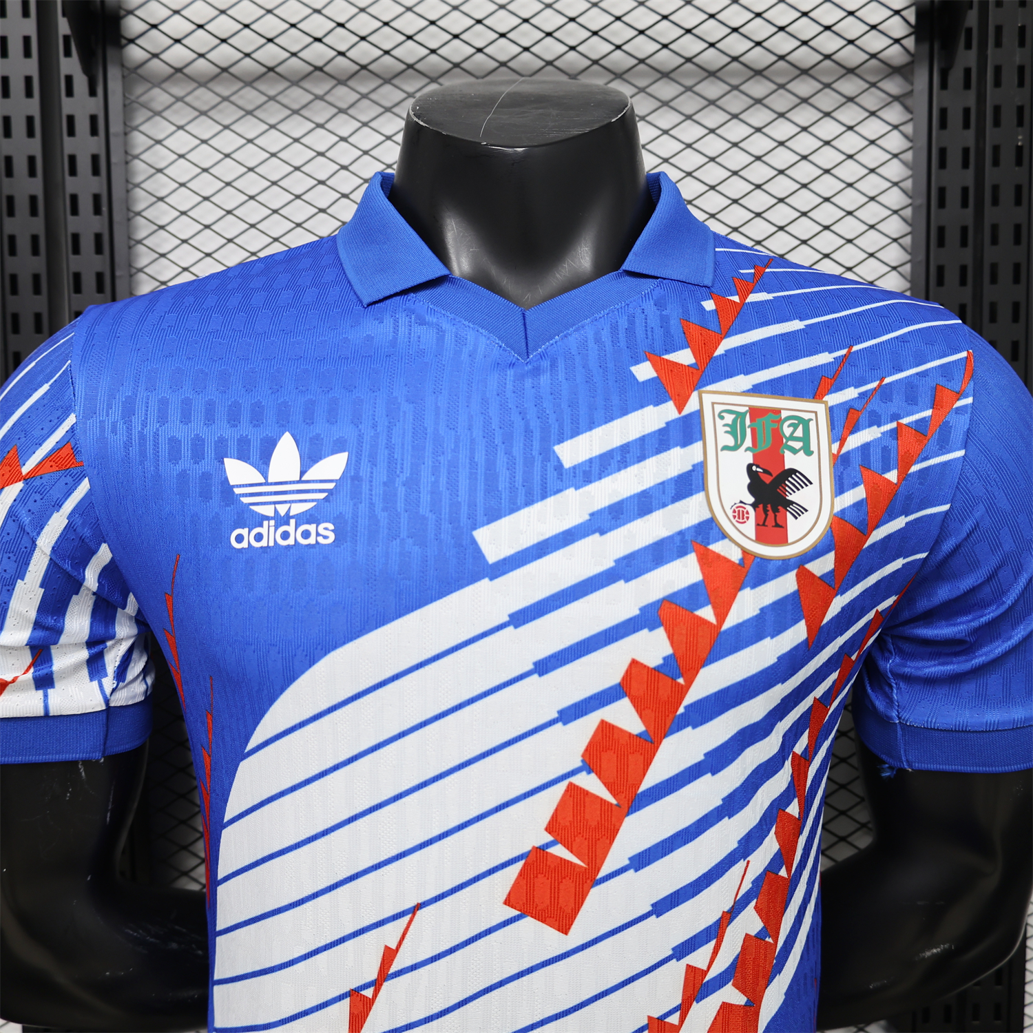 AlphaJersey-Japan 2026 Red-White Stripes Blue Special Jersey - Player Version