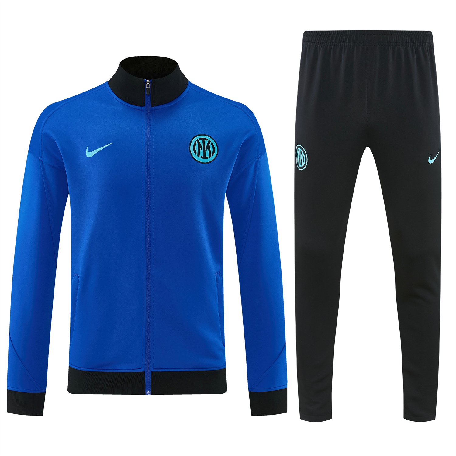 AlphaJersey-Inter Milan 25-26 Jacket Training Tracksuit - Ocean Blue Jackets & Black Pants