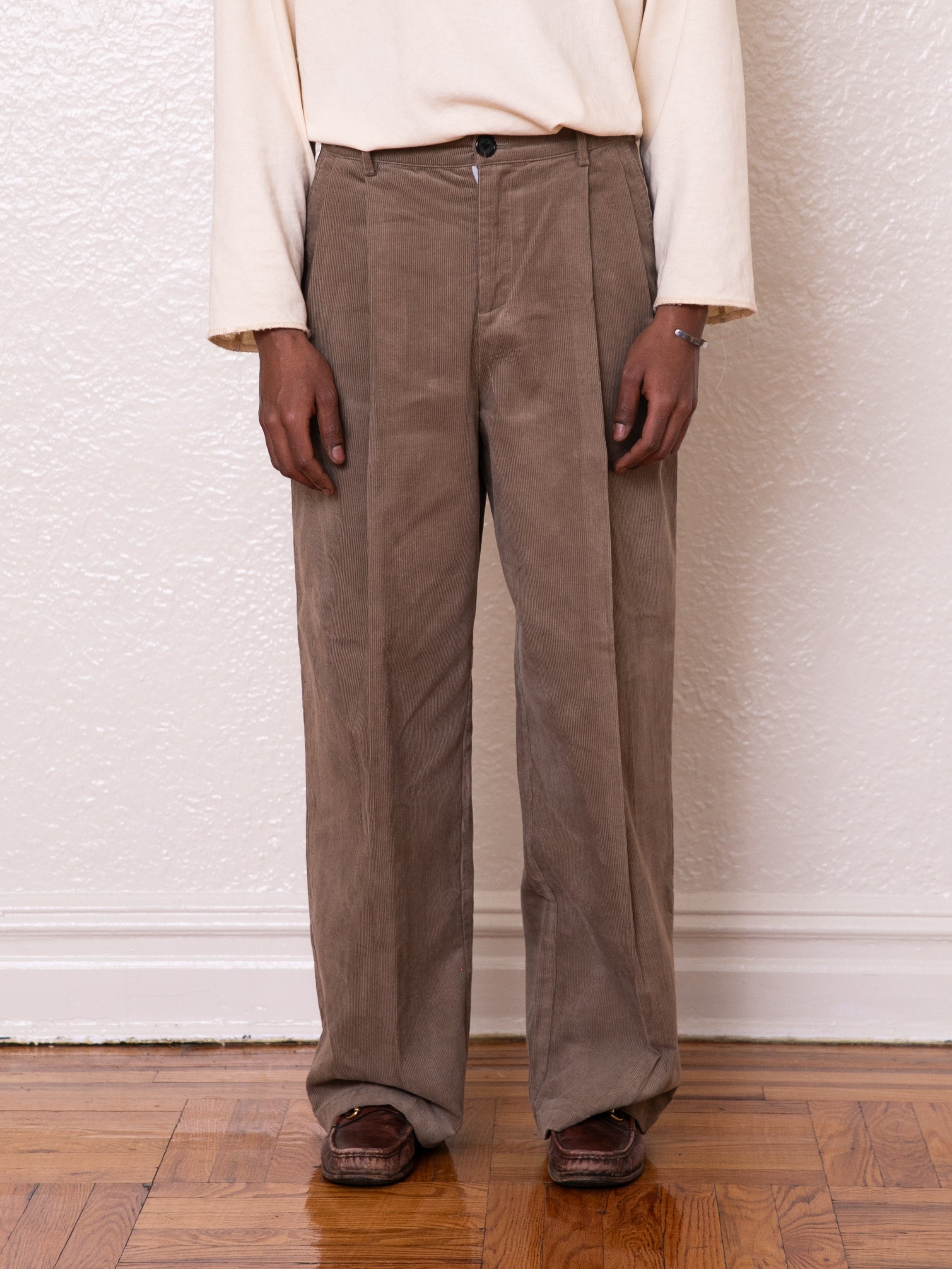 Corduroy Pleated Trousers | Modern Menswear by yycbvcnbmmnbm