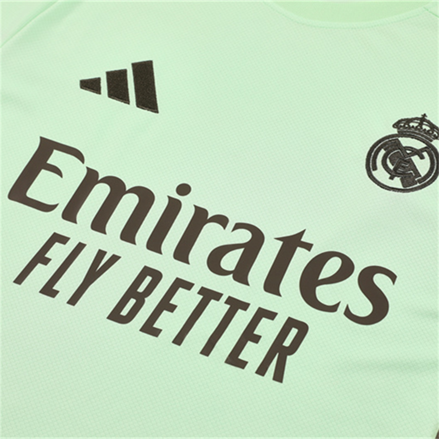 AlphaJersey-Real Madrid 25-26 Kids Short-Sleeve Training Set - Light Green Top and Dark Khaki Shorts