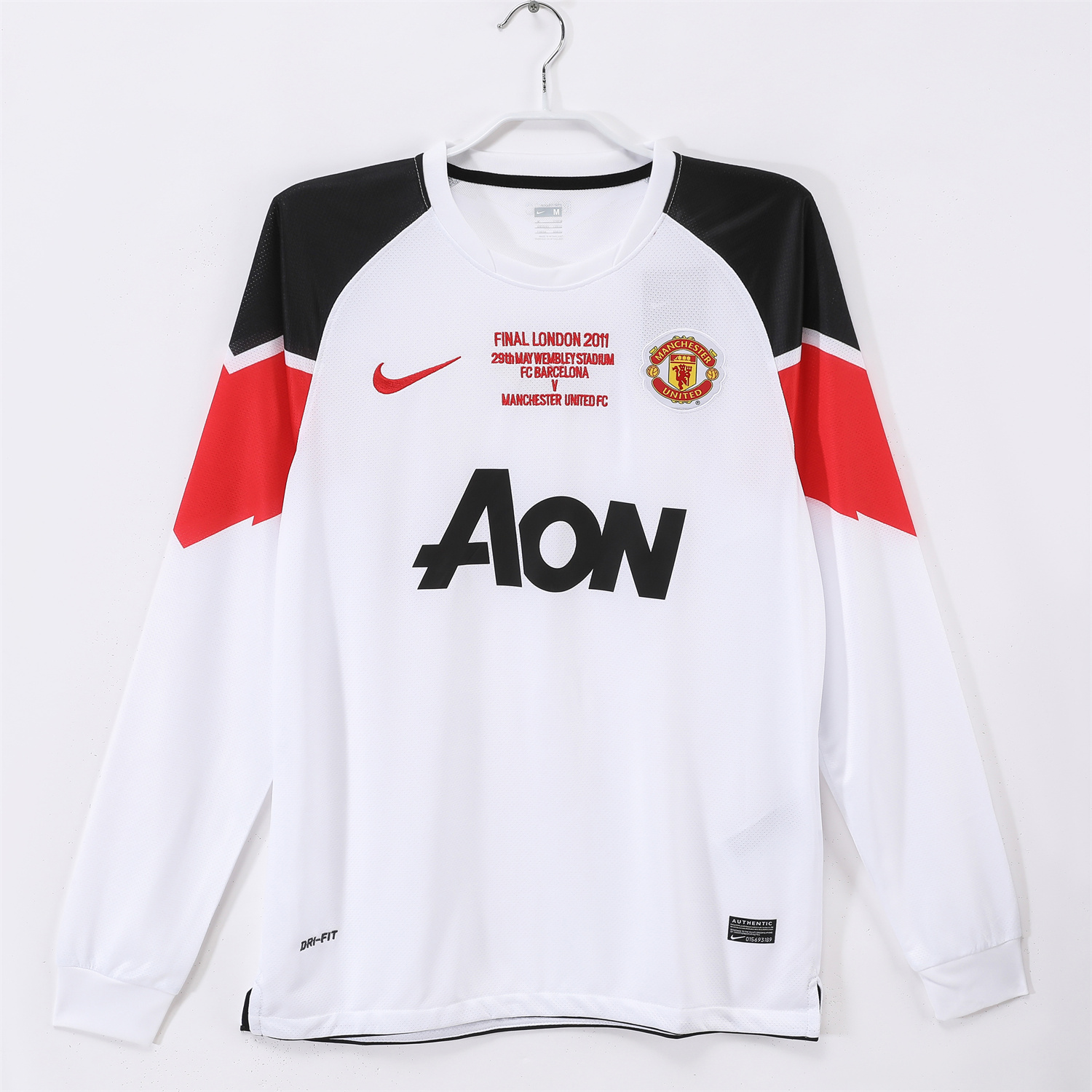 AlphaJersey-Retro Manchester United 10-11 Away Long Sleeves Jersey - Champions League Final Version