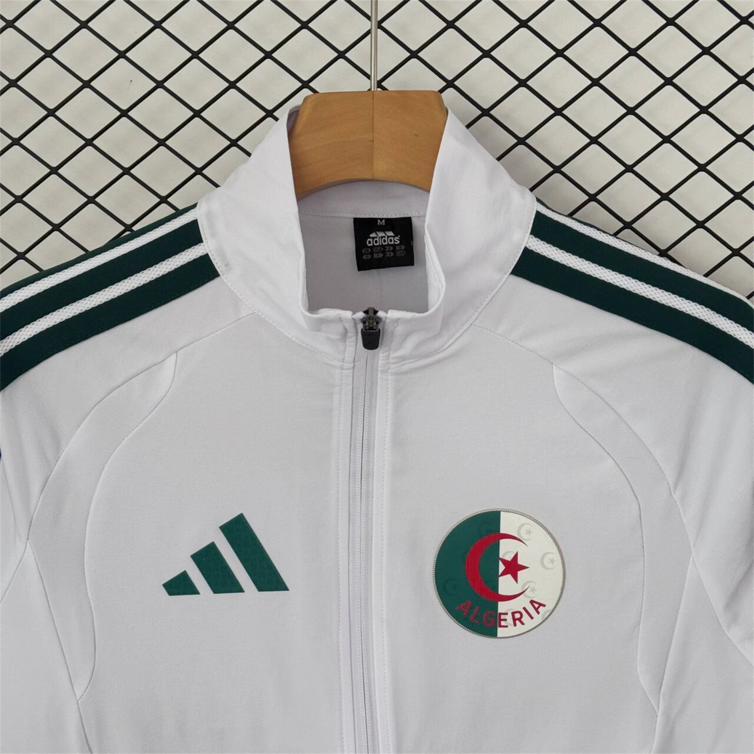 AlphaJersey-Algeria 25-26 Windbreaker Training Set - White With Black Top and Pants