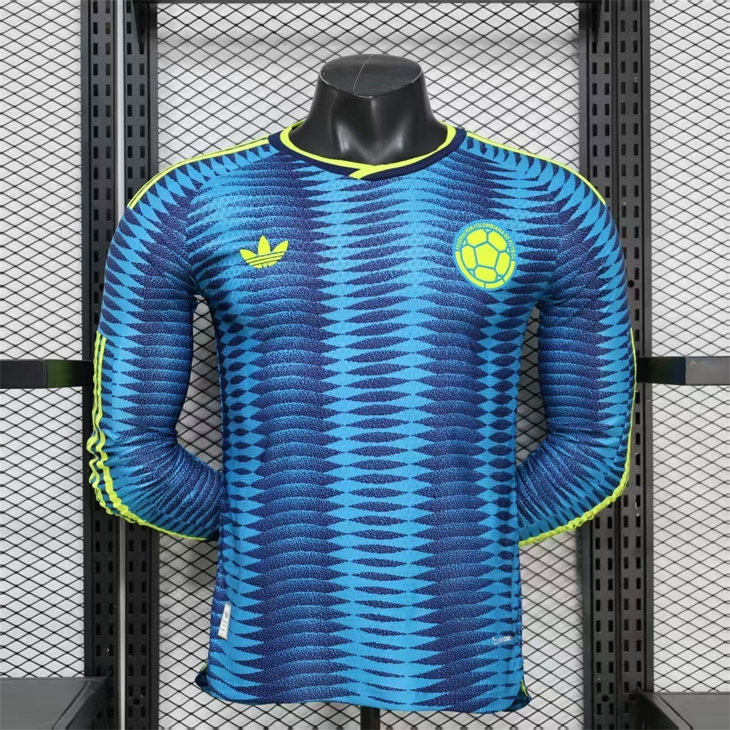 AlphaJersey-Colombia 2026 Away Blue Long Sleeves Jersey - Player Version