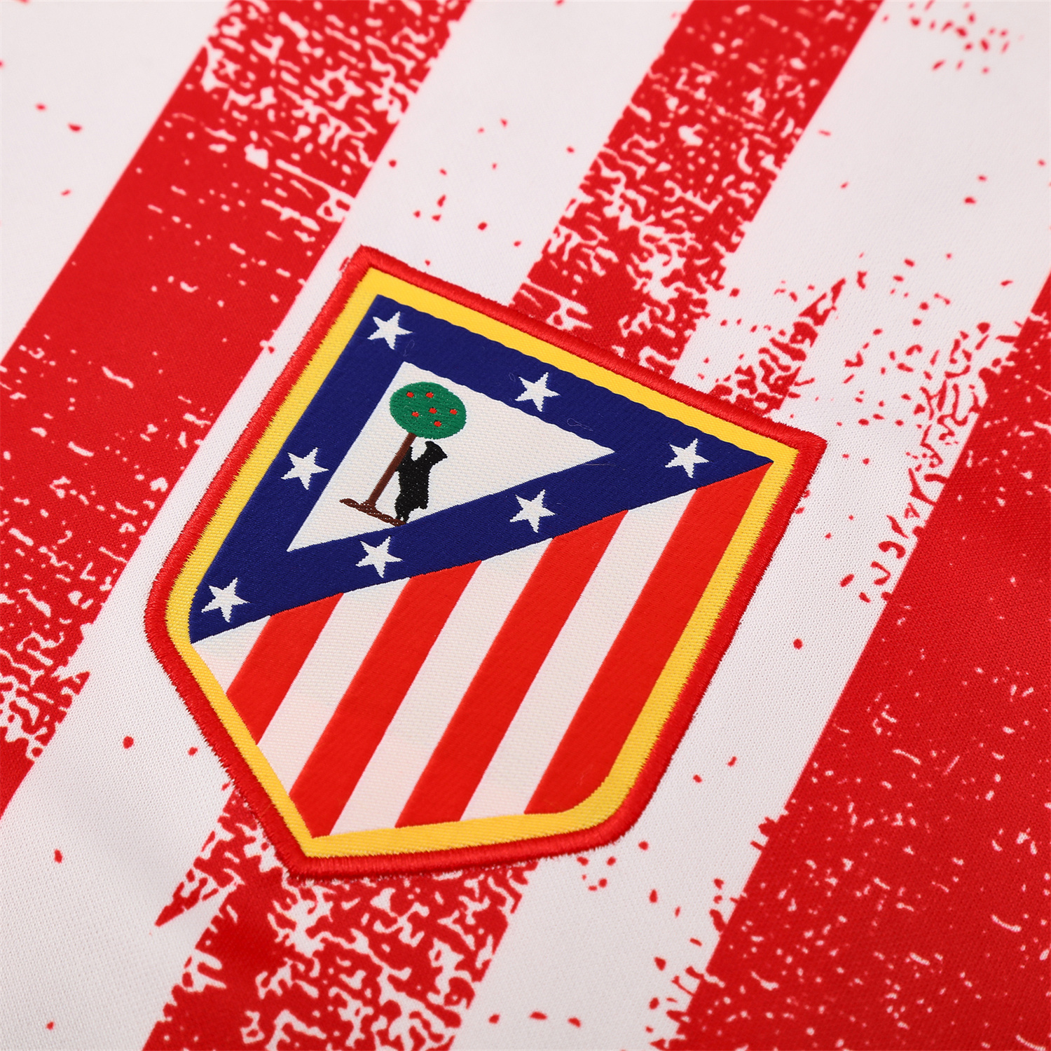 AlphaJersey-Atletico Madrid Short-Sleeve Training Set - Red White Top & Blue Shorts