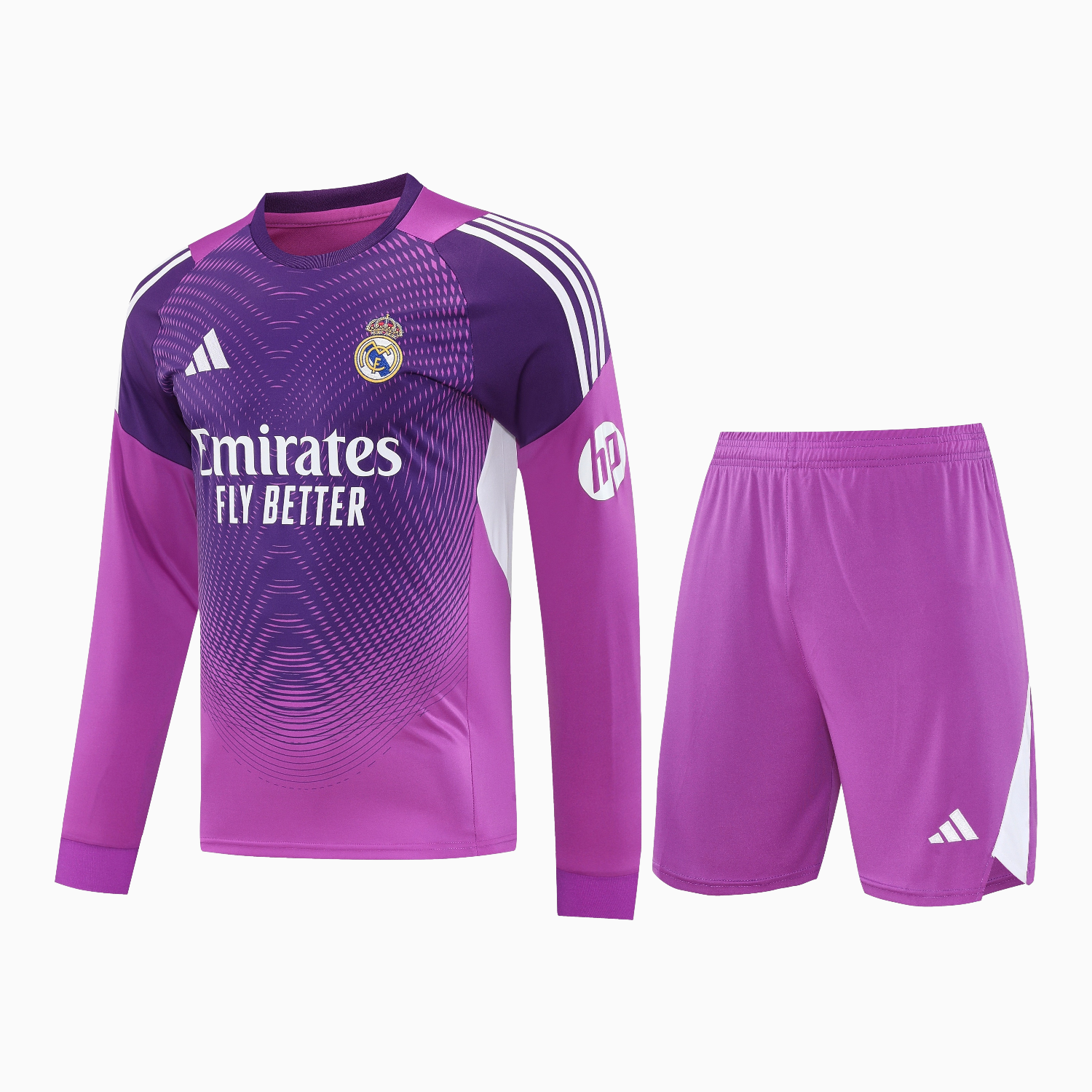 AlphaJersey-Real Madrid 25-26 Longt-Sleeve Training Set - Purple Top & Purple Shorts