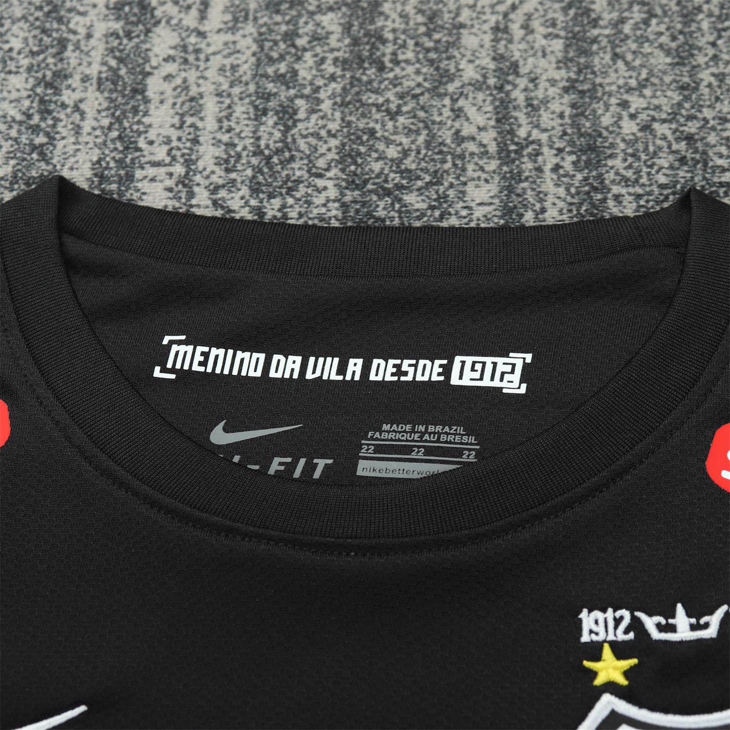 AlphaJersey-Retro Santos 2012 Black Special Long Sleeves Kids Kit