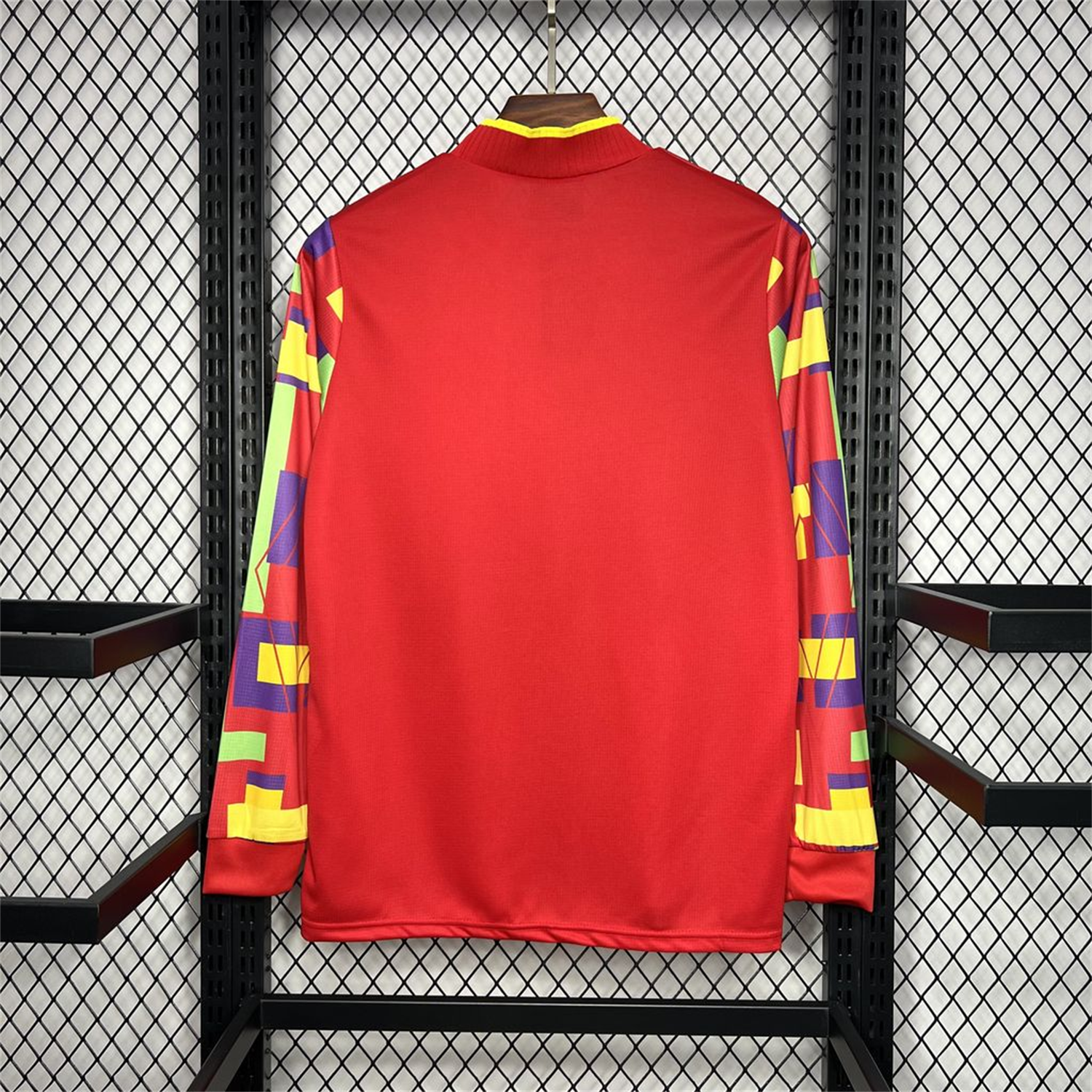 AlphaJersey-Retro England 1996 Red Goalkeeper Long Sleeve Jersey