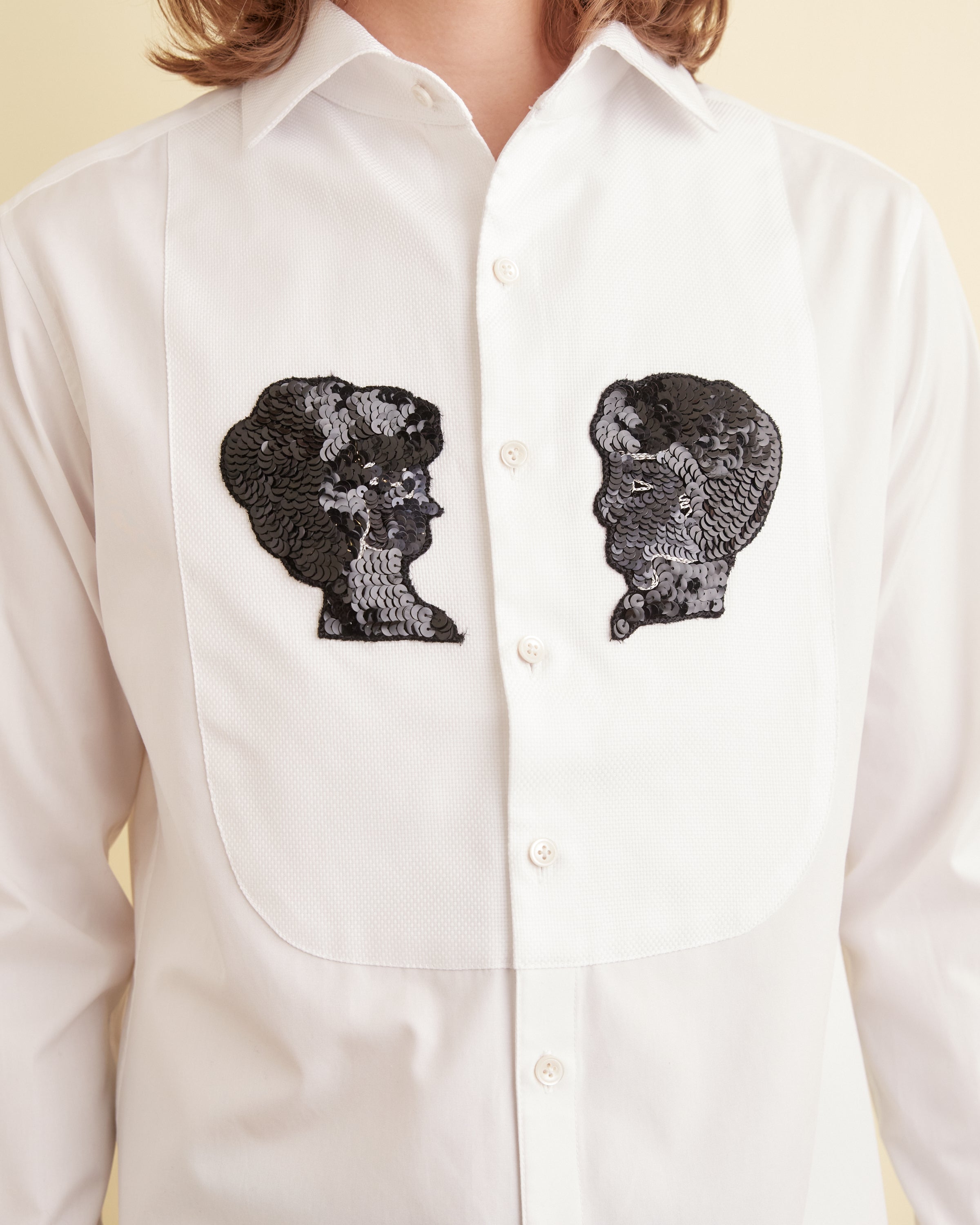 Sequined Silhouette Tuxedo Shirt | Modern Menswear by yycbvcnbmmnbm