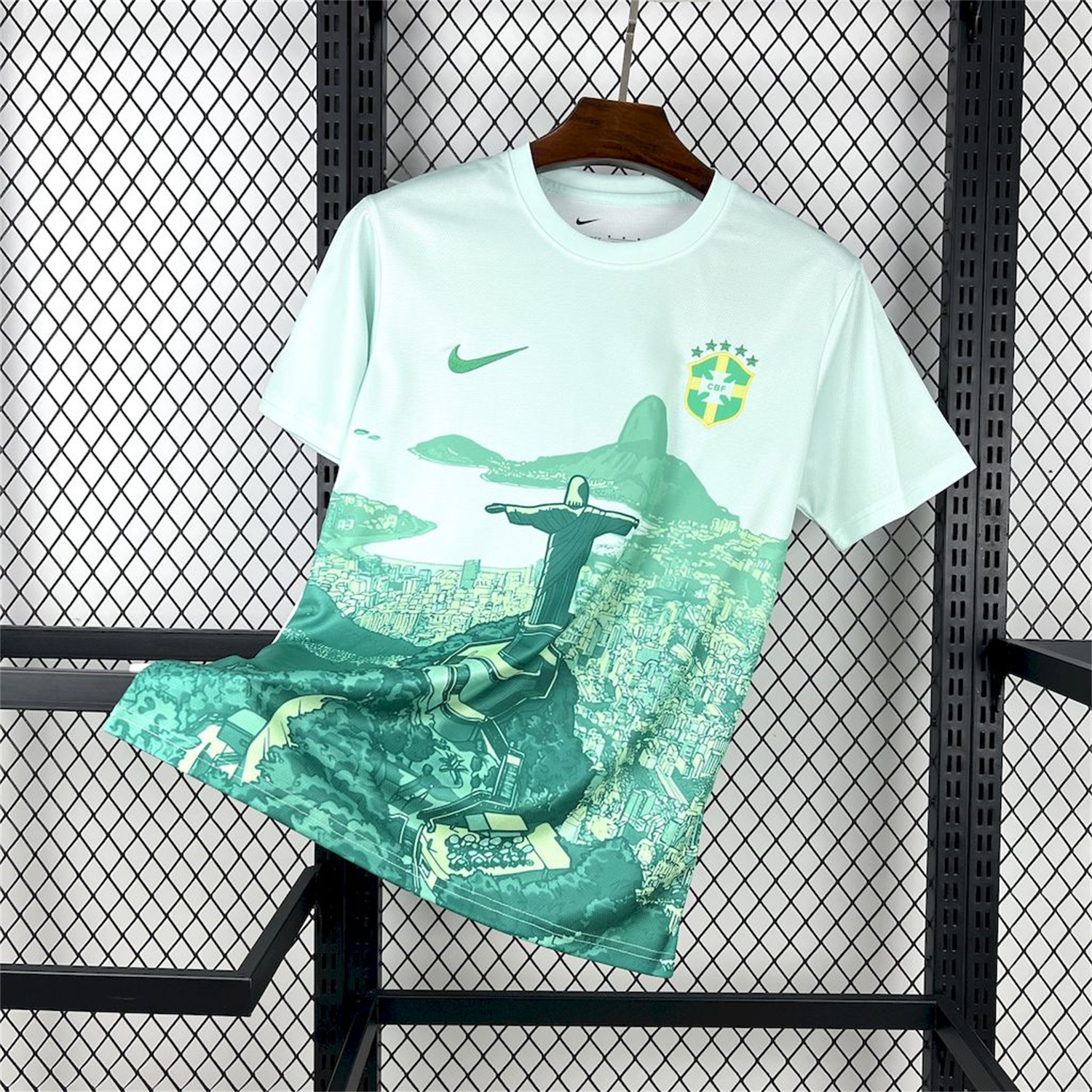 AlphaJersey-Brazil 25-26 Light Green Jesus Statue Special Jersey - Fans Version