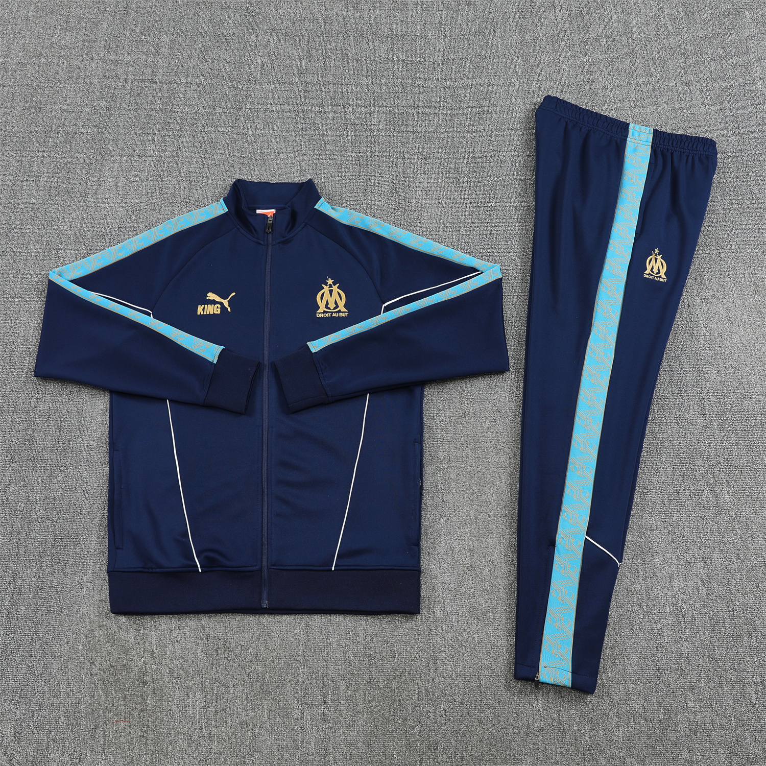 AlphaJersey-Marseille 25-26 Long Sleeve Training Set - Dark Blue Top & Pants
