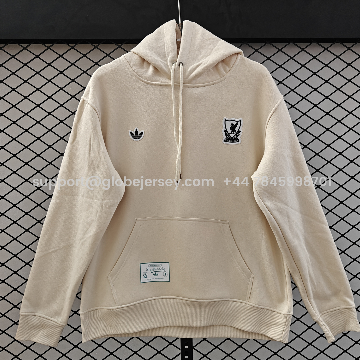 AlphaJersey-Liver.pool 25-26 Originals Terrace Icon White Team Logo Unisex Pullover Hoodie