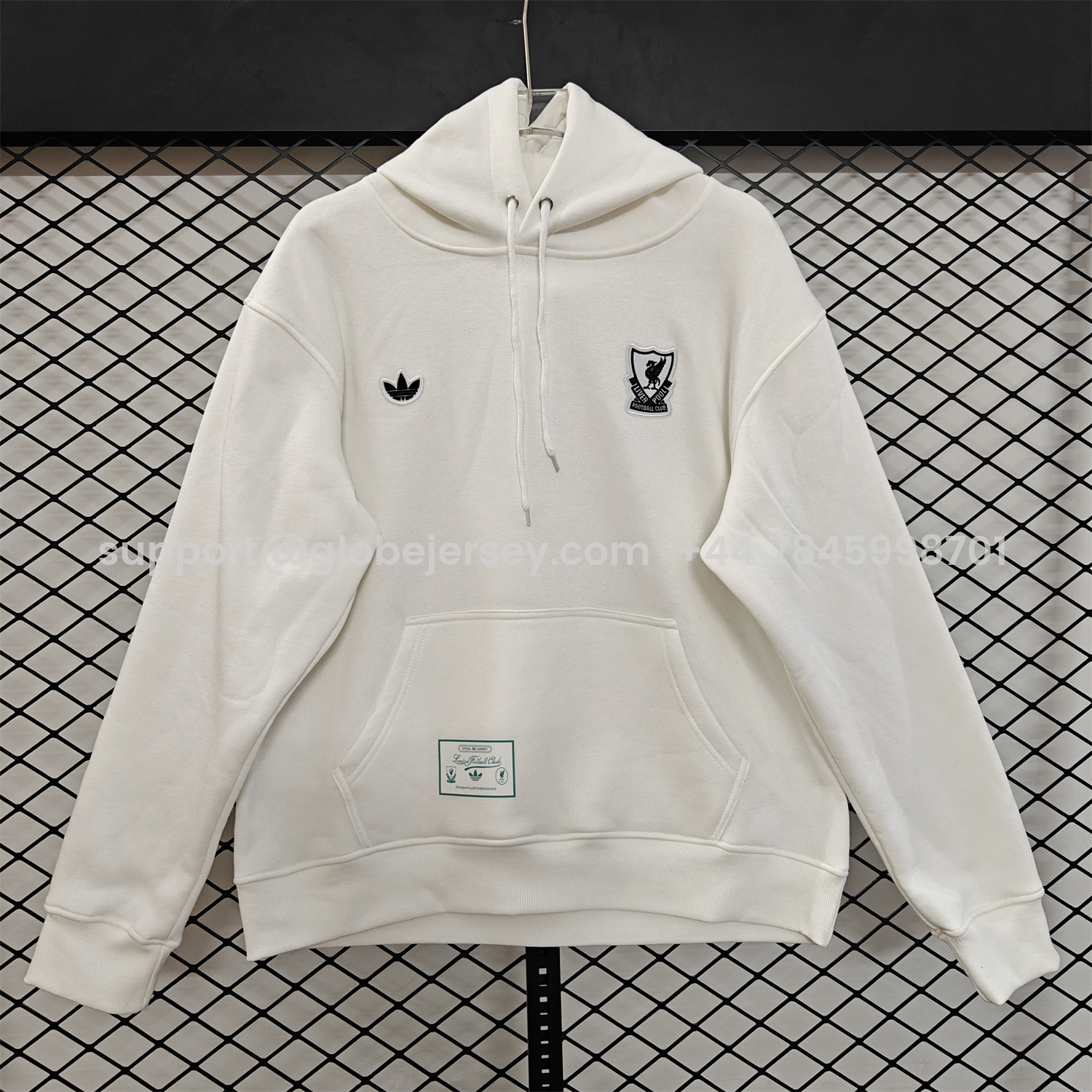 AlphaJersey-Liver.pool 25-26 Originals Terrace Icon White Team Logo Unisex Pullover Hoodie