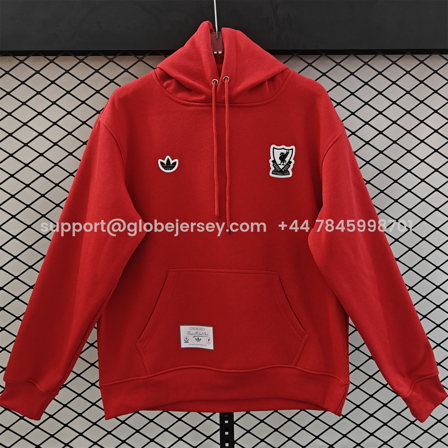 AlphaJersey-Liver.pool 25-26 Originals Terrace Icon White Team Logo Unisex Pullover Hoodie
