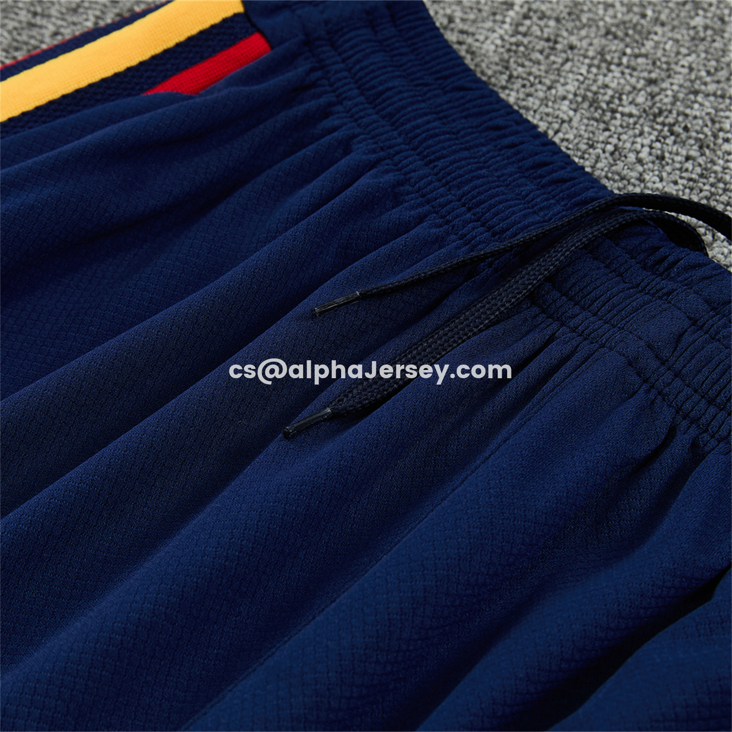 AJ-AlphaJersey-Spain 2026 Short-Sleeve Training Set - Dark Blue Top & Dark Blue Pants