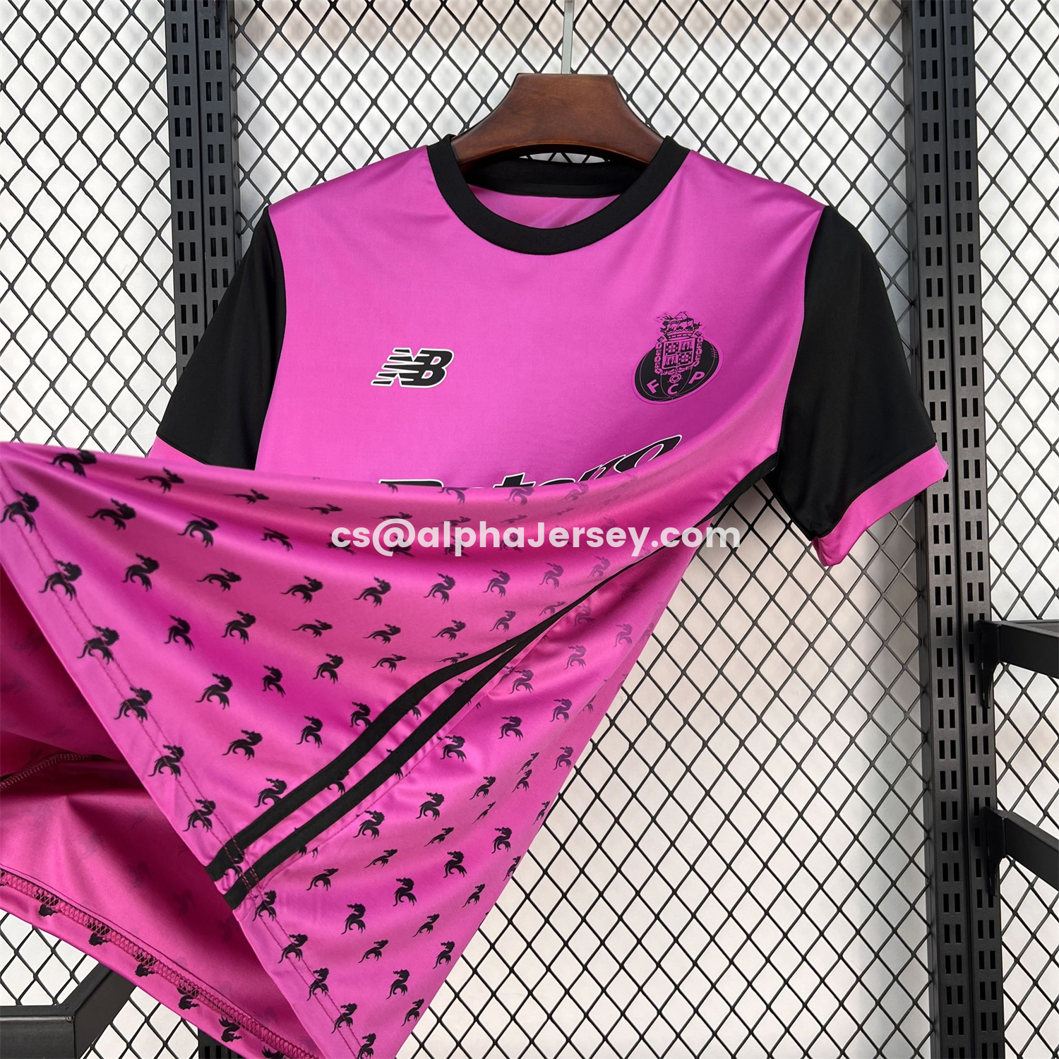AJ-AlphaJersey-Porto 26-27 Bright Pink With Black Special Jersey - Fans Version
