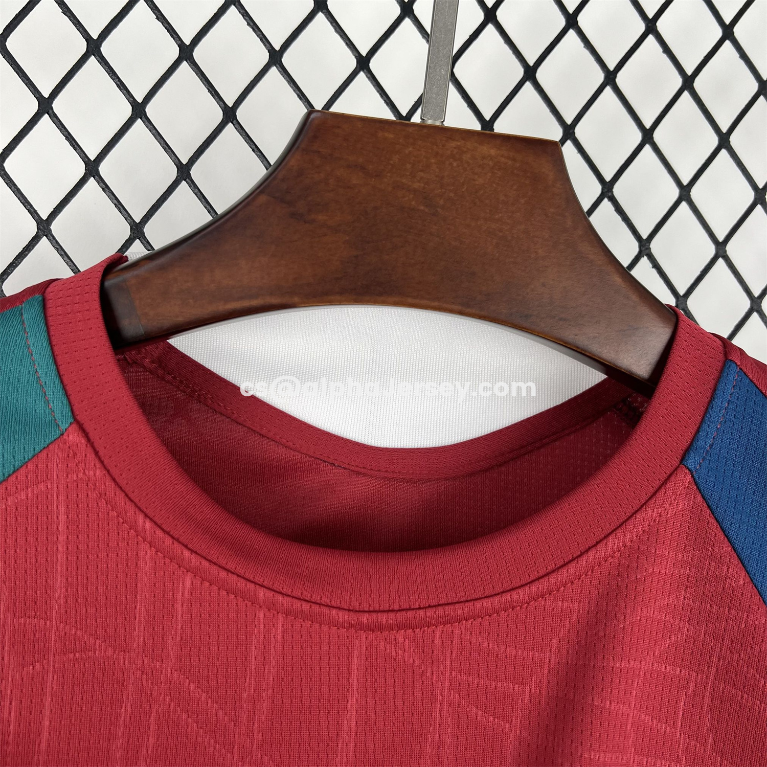 AJ-AlphaJersey-Portugal 2026 Pre-Match Maroon With Blue Green Jersey - Fans Version