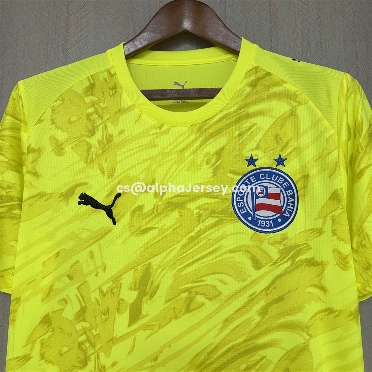 AJ-AlphaJersey-Bahia 26-27 Yellow Goalkeeper Jersey - Fans Version