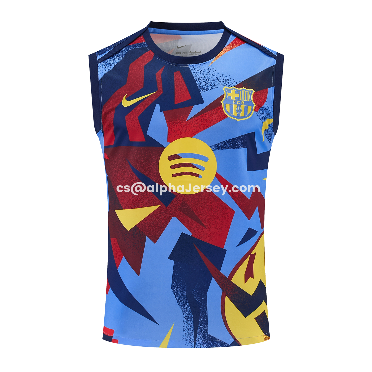 AJ-AlphaJersey-Barcelona 25-26 Vest Training Set - Colors Top & Dark Blue With Pink Accents Pants