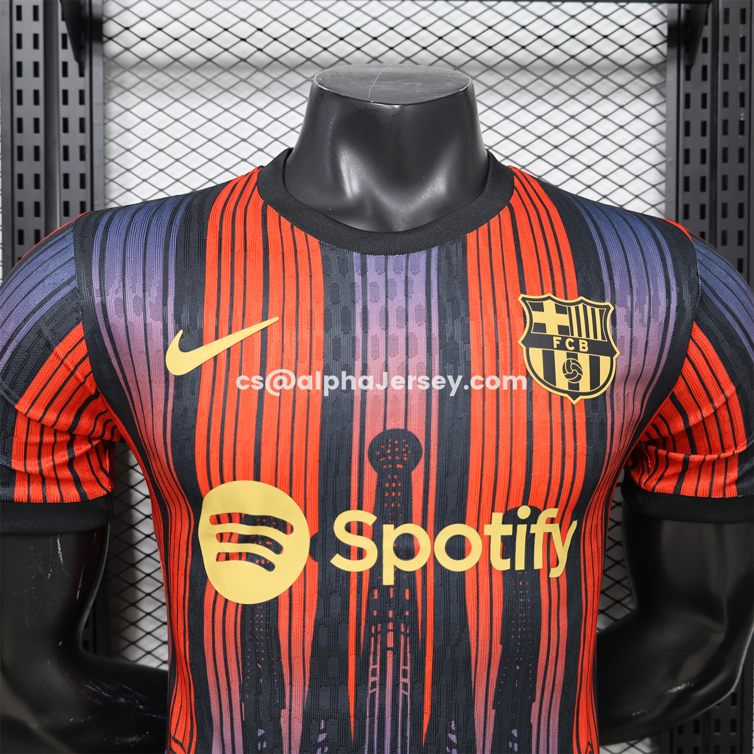 AJ-AlphaJersey-Barcelona 26-27 Grey With Red Special Jersey - Player Version