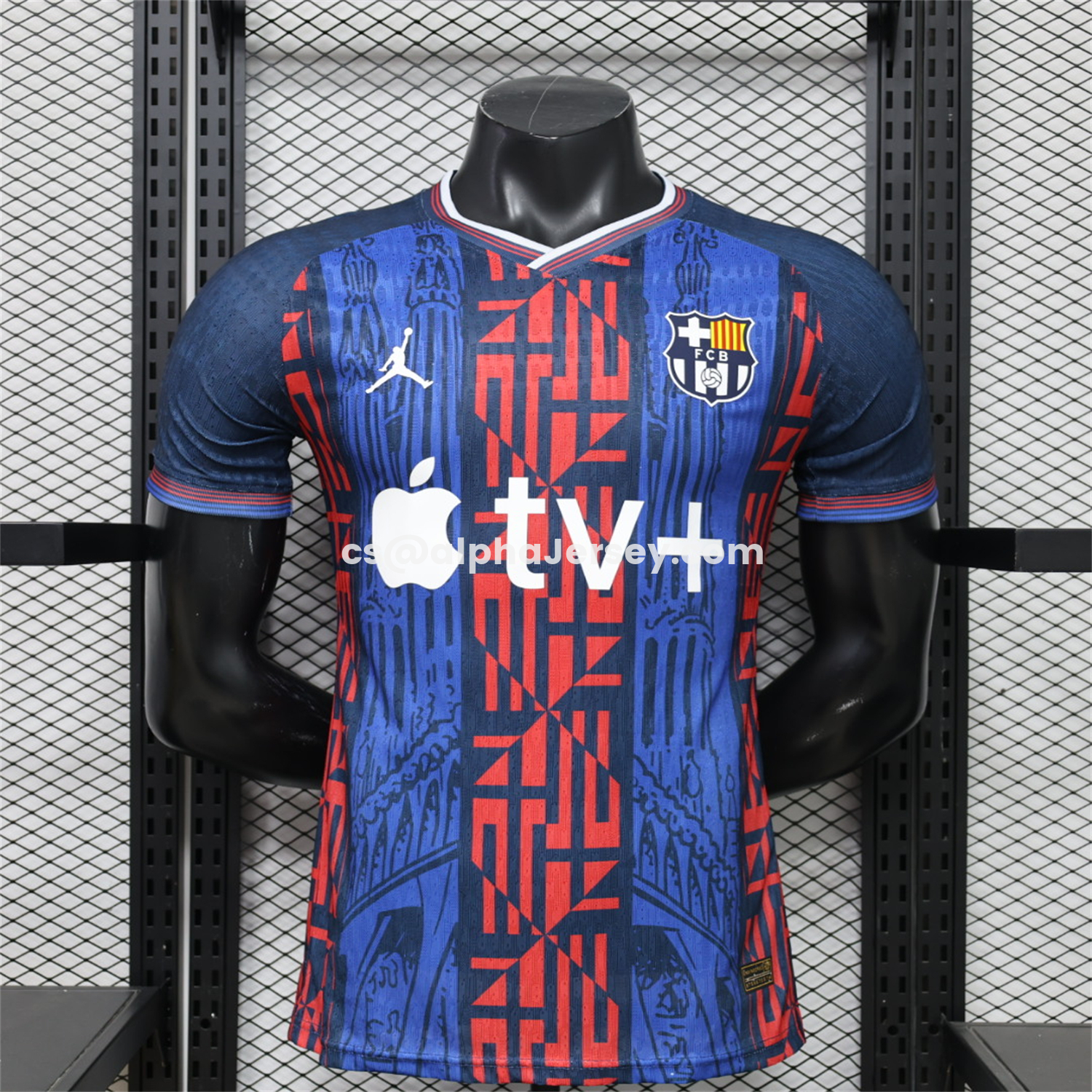 AJ-AlphaJersey-Barcelona 26-27 Red Blue Mosaic Stripes Special Jersey - Player Version