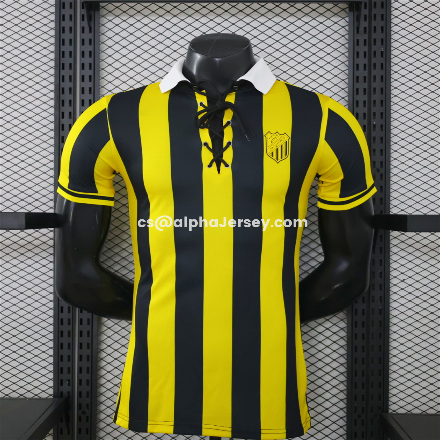 AJ-AlphaJersey-Al Ittihad Jeddah United 26-27 Yellow Black Stripes Special Jersey - Player Version