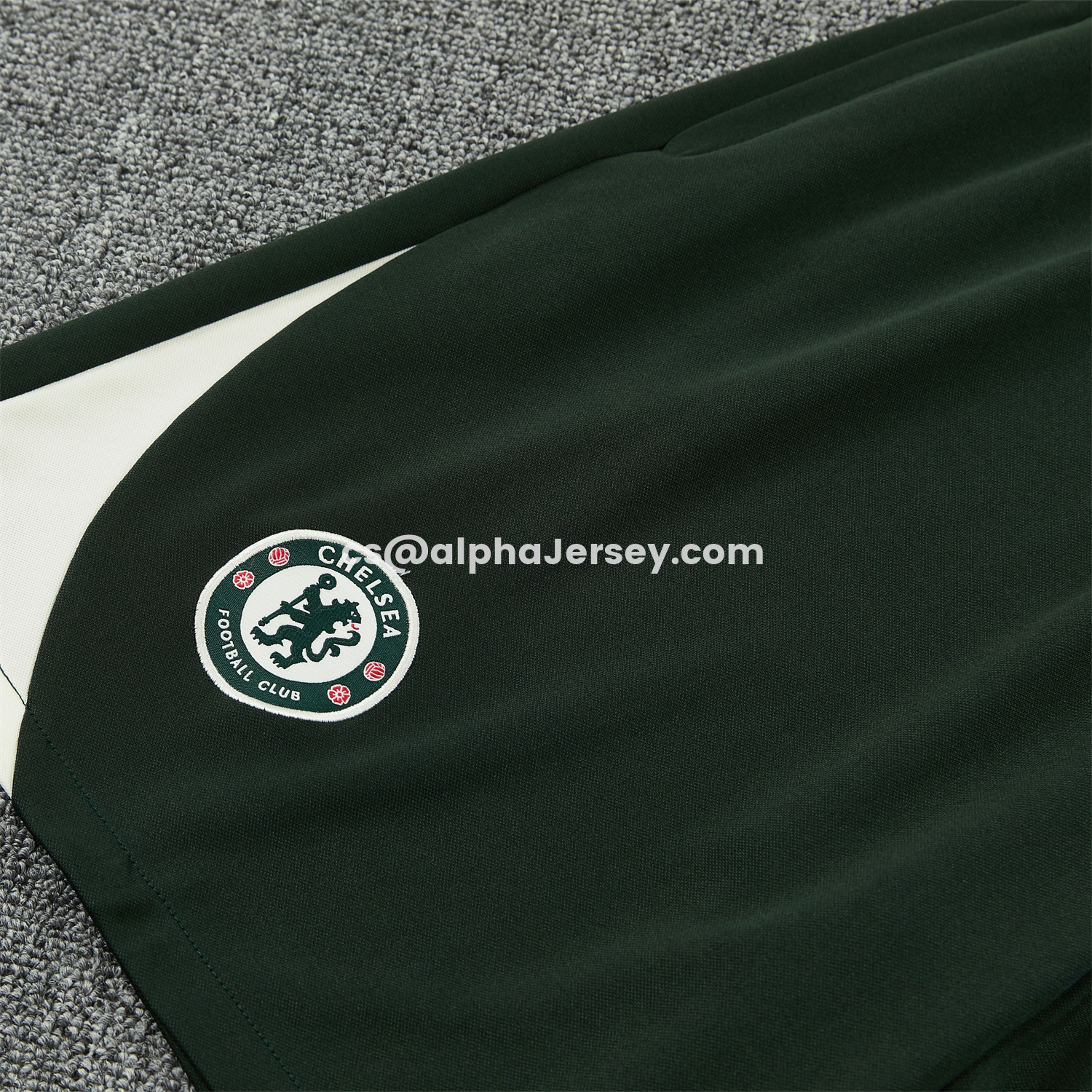 AJ-AlphaJersey-C.H.E.L.S.E.A 25-26 Short-Sleeve Training Set - Dark Green Top & Dark Green Pants