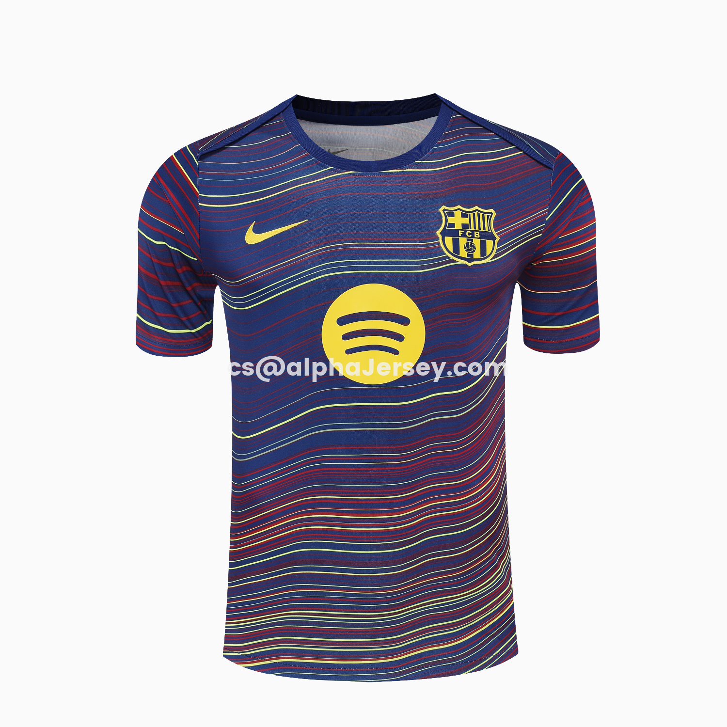AJ-AlphaJersey-Barcelona 25-26 Short-Sleeve Training Set - Colors Top & Dark Blue Pants