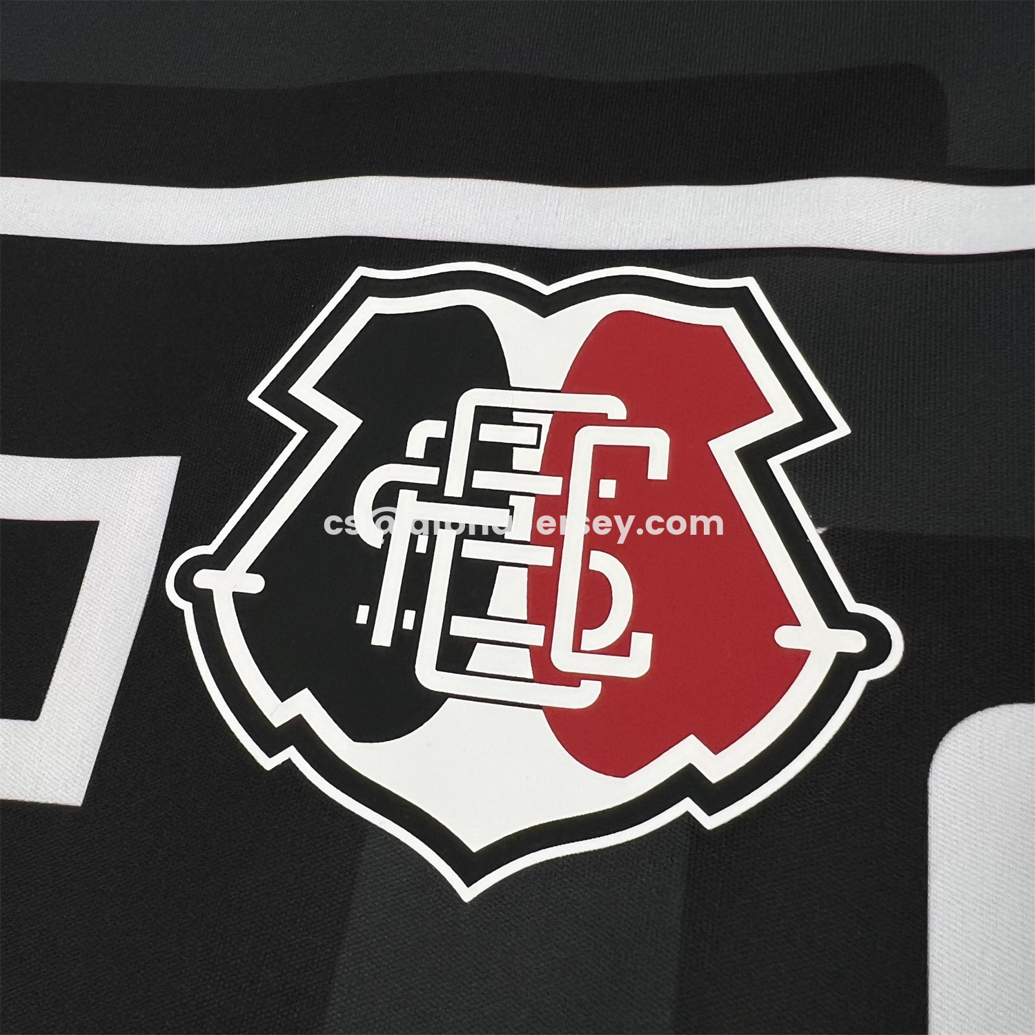 AJ-AlphaJersey-Santa Cruz 26-27 Pre-Match Black With White Lines Jersey - Fans Version