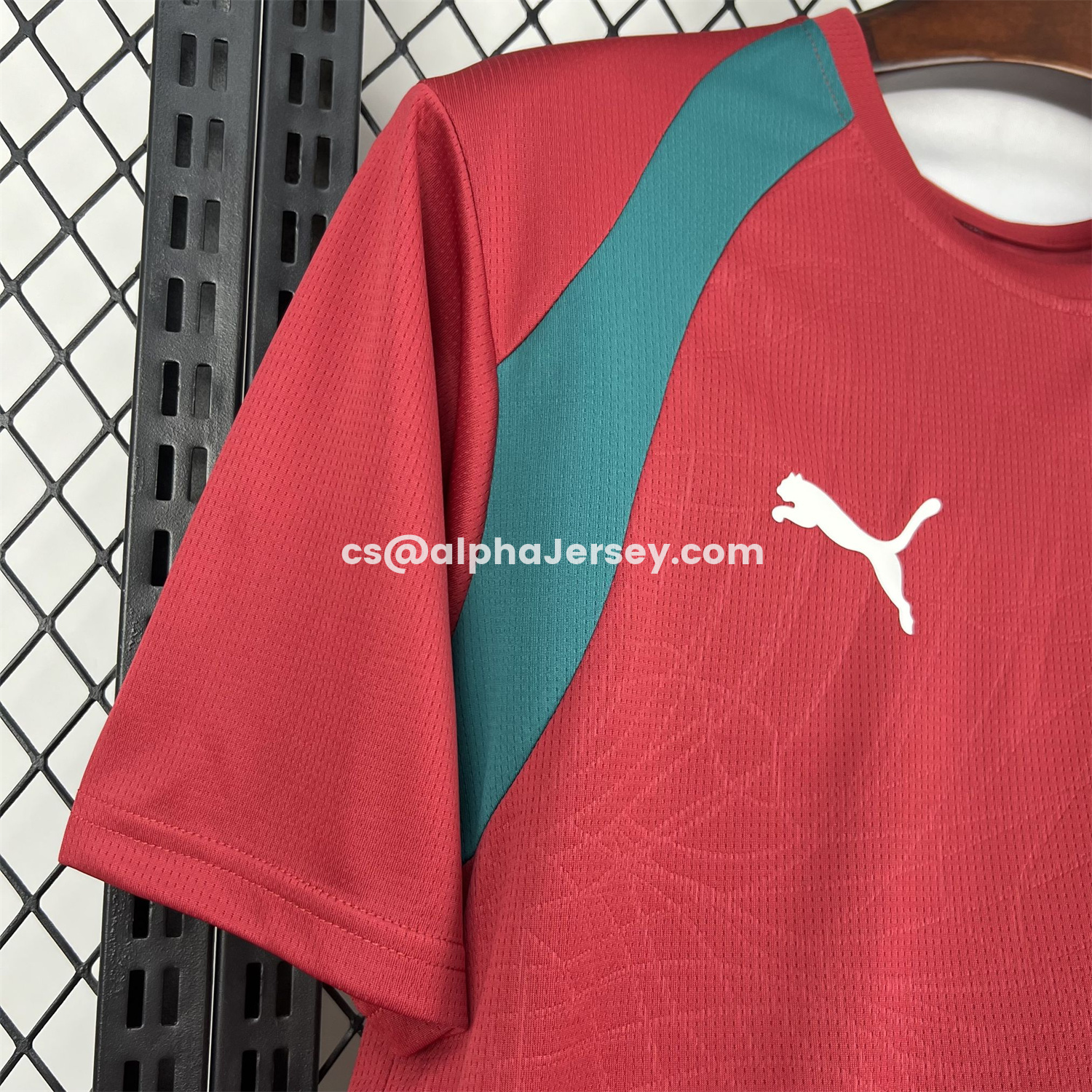 AJ-AlphaJersey-Portugal 2026 Pre-Match Maroon With Blue Green Jersey - Fans Version
