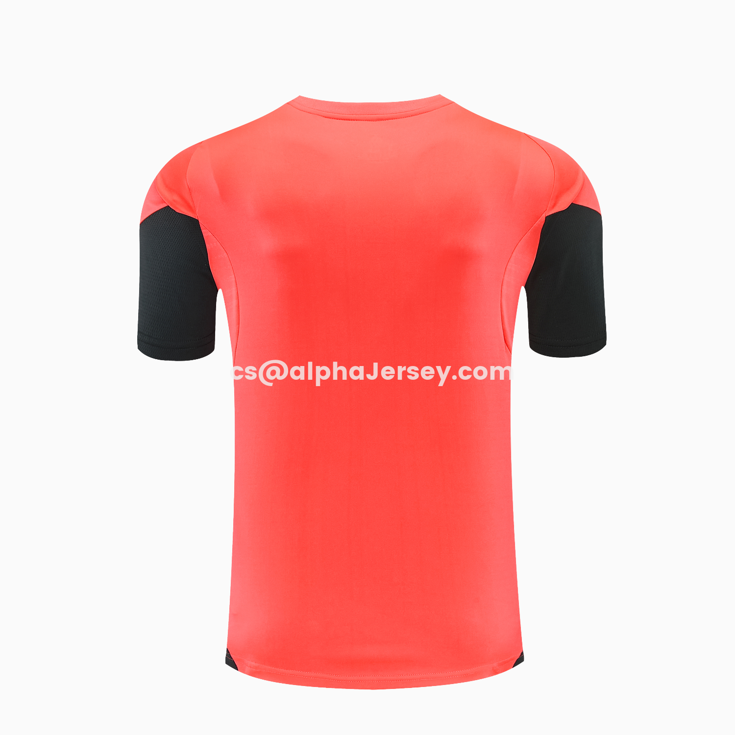 AJ-AlphaJersey-Bayern Munich 25-26 Short-Sleeve Training Set - Coral With Black Accents Top & Black With Coral Accents Pants