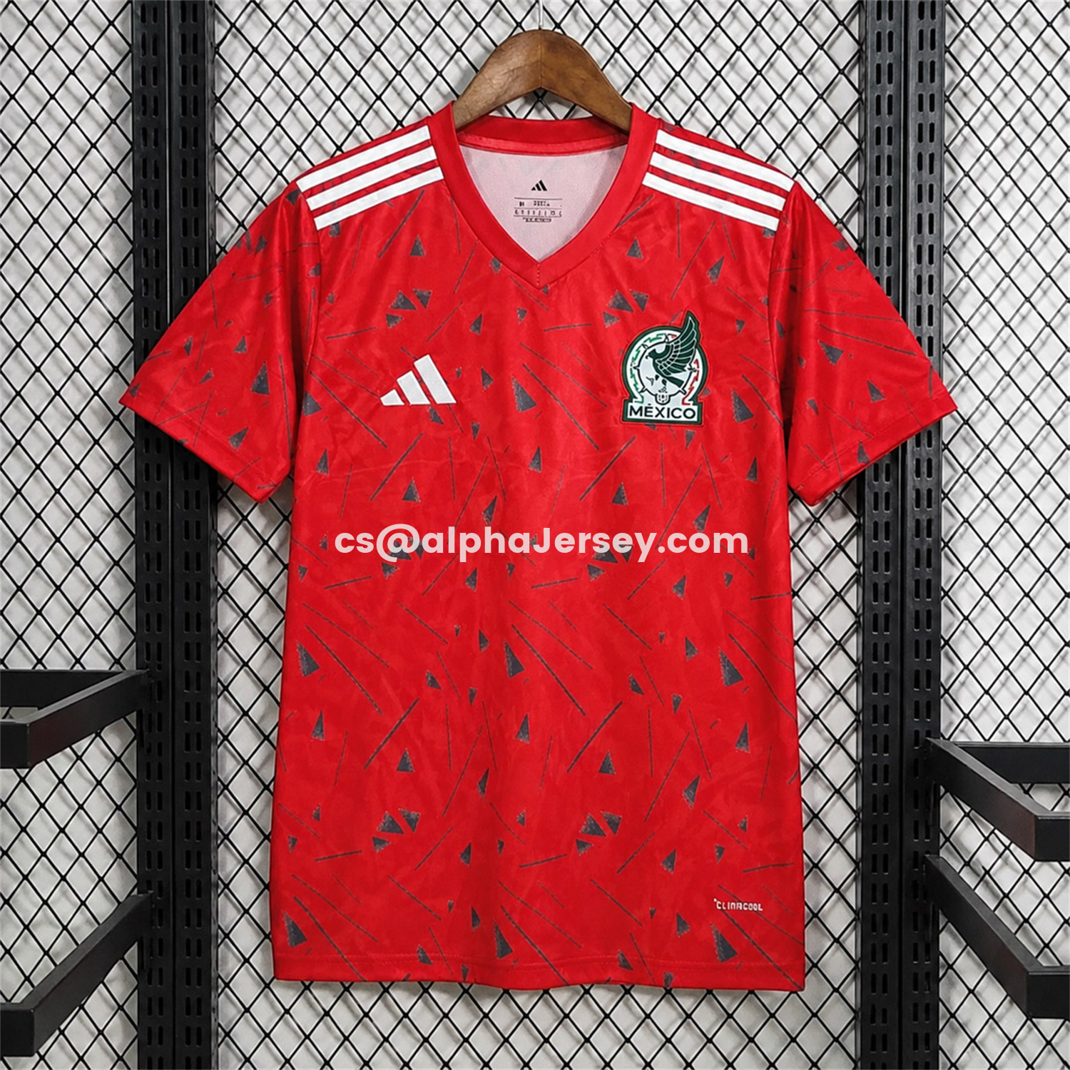 AJ-AlphaJersey-Mexico 2026 Red With Black Pattern Special Jersey - Fans Version