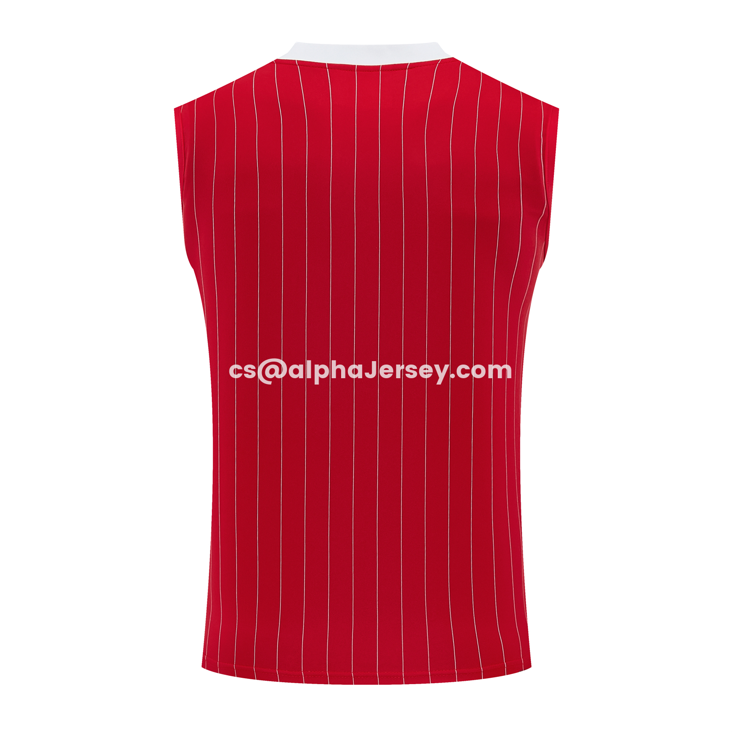 AJ-AlphaJersey-Manchester United 25-26 Retro Style Vest Training Set - Red With White Stripes Top & Pants