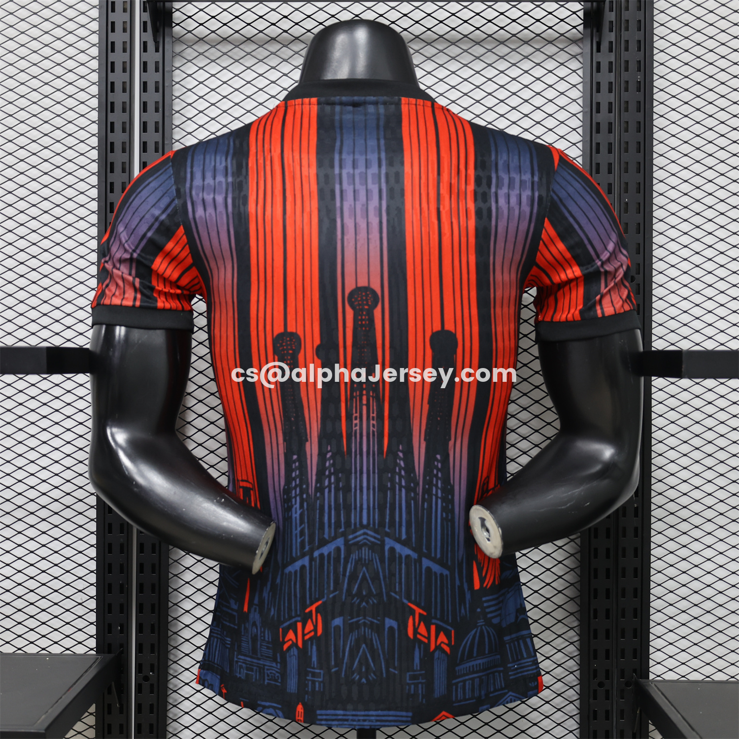 AJ-AlphaJersey-Barcelona 26-27 Grey With Red Special Jersey - Player Version