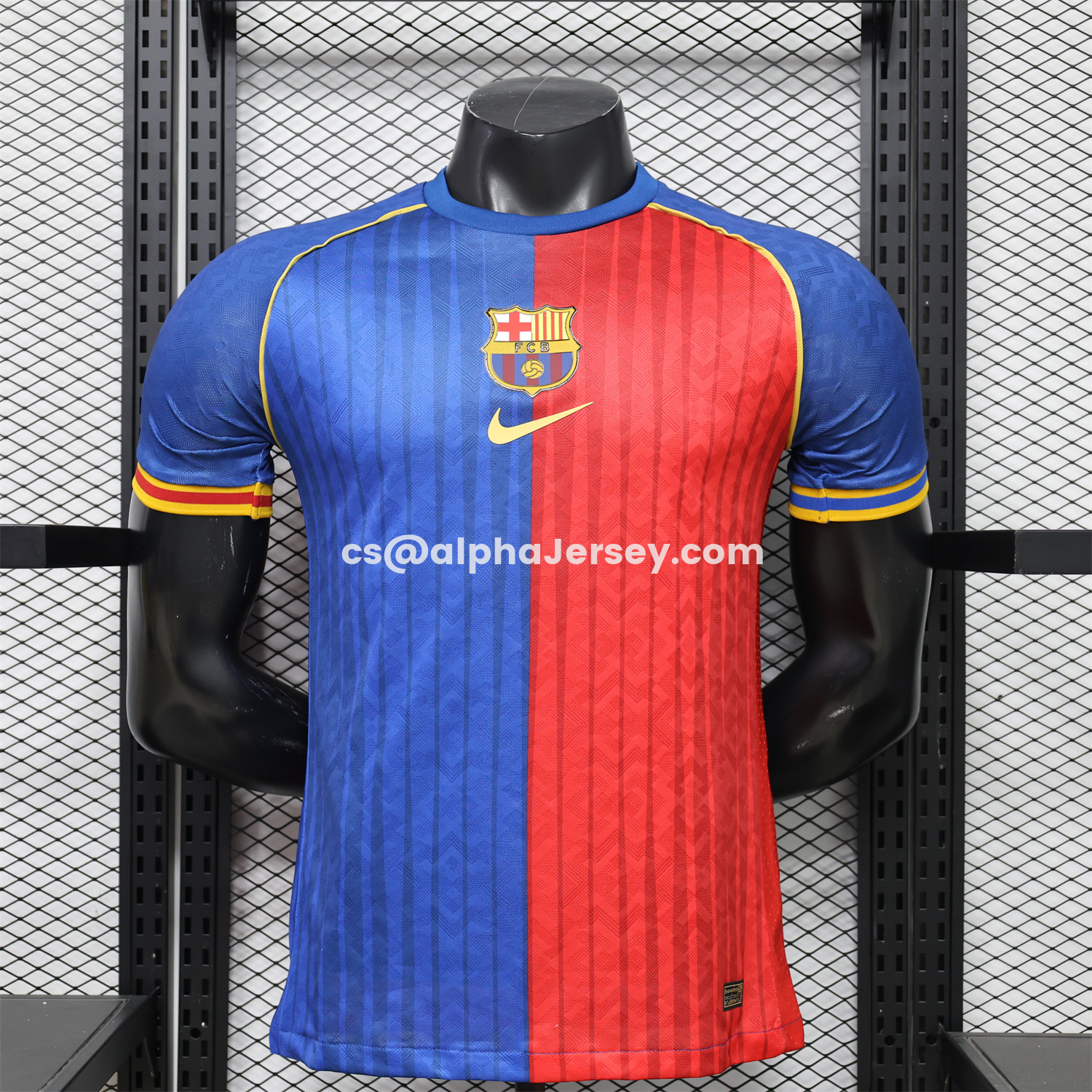 AJ-AlphaJersey-Barcelona 26-27 Red Blue Retro Style Casual Jersey - Player Version